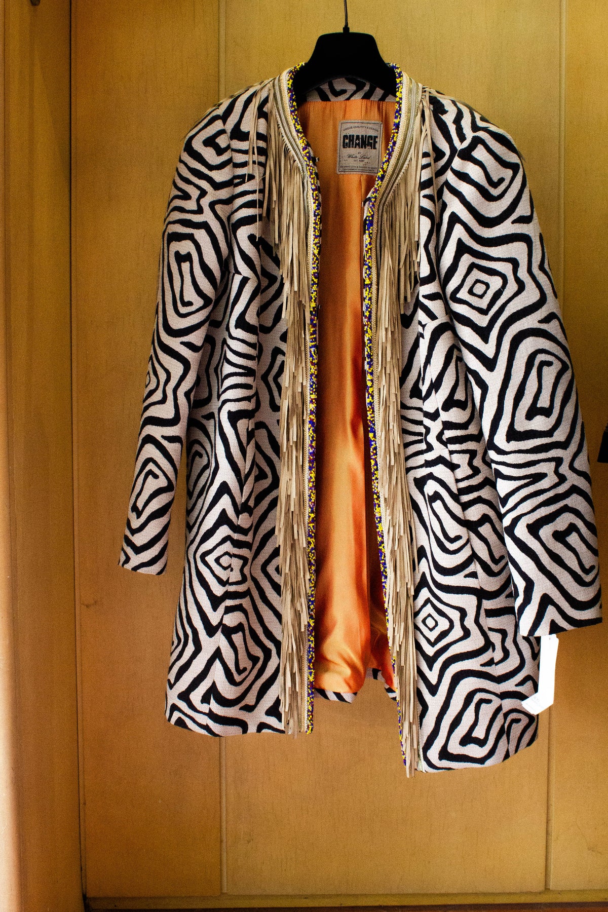 Zebra Fringe Overcoat