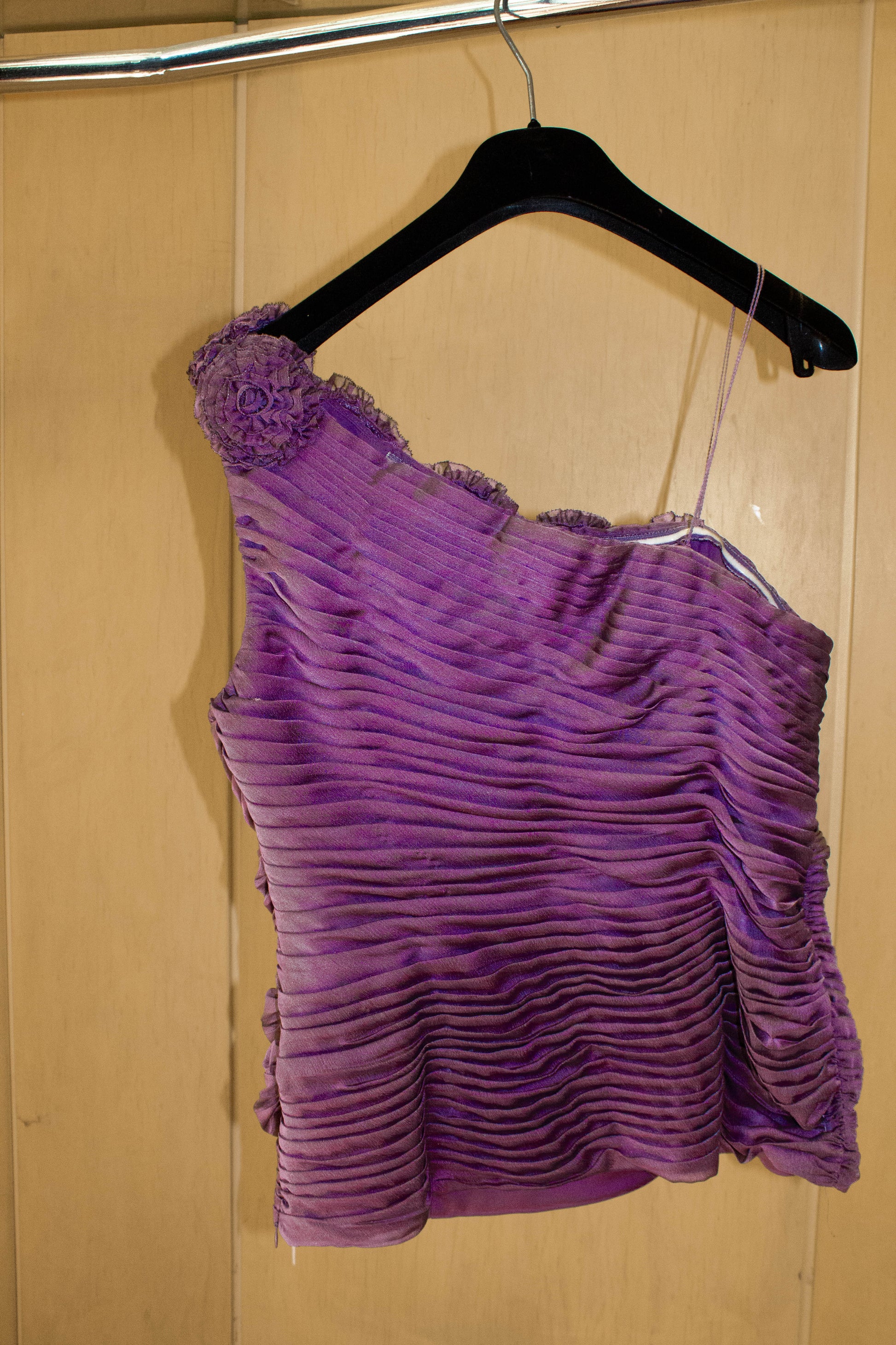 Y2K Purple Ruffle Top