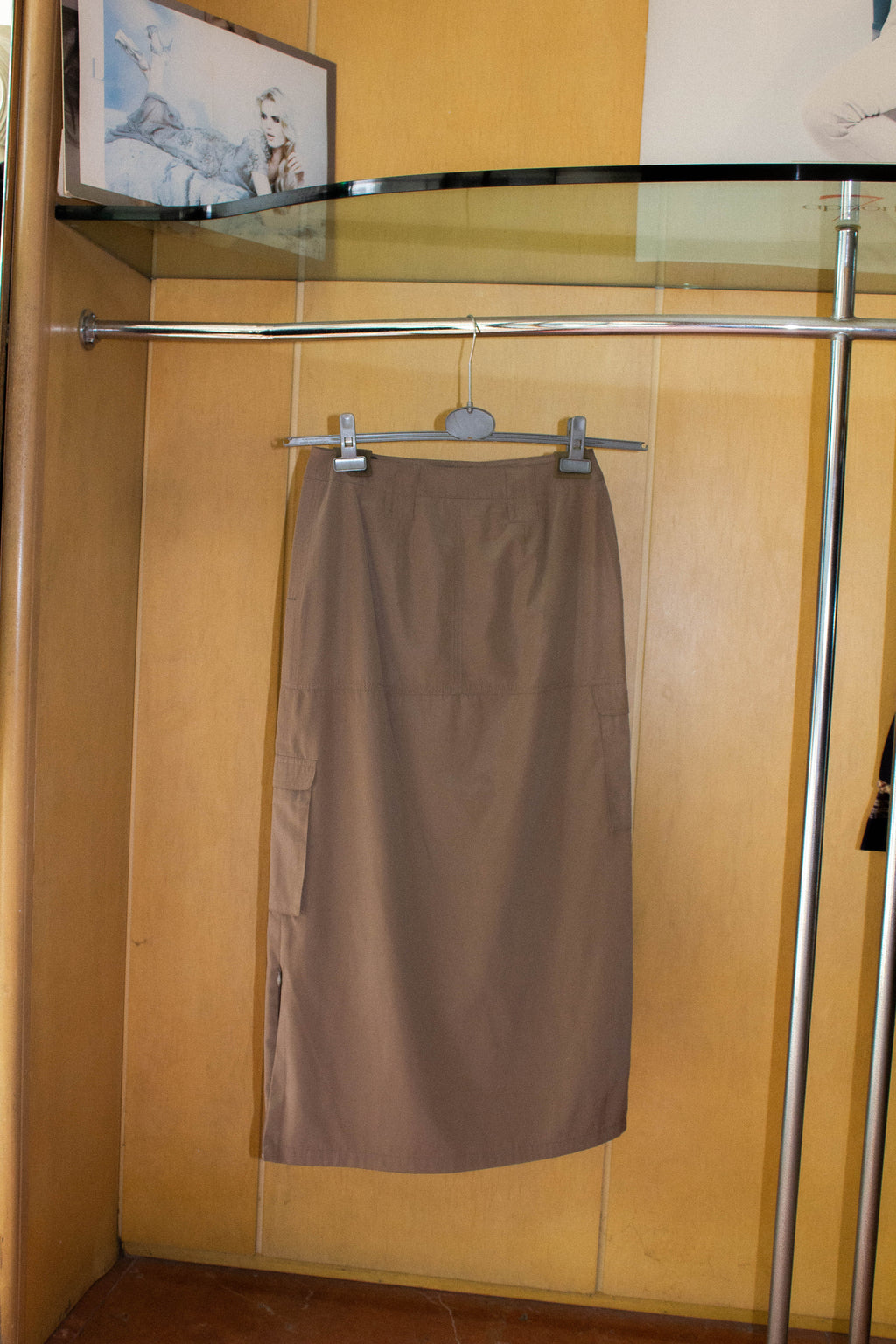 Satin Cargo Skirt
