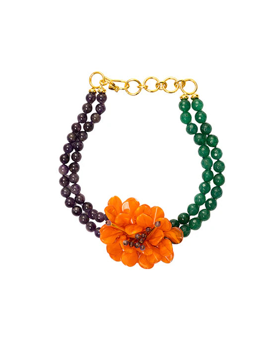 La Mouche Orange Pansy Necklace
