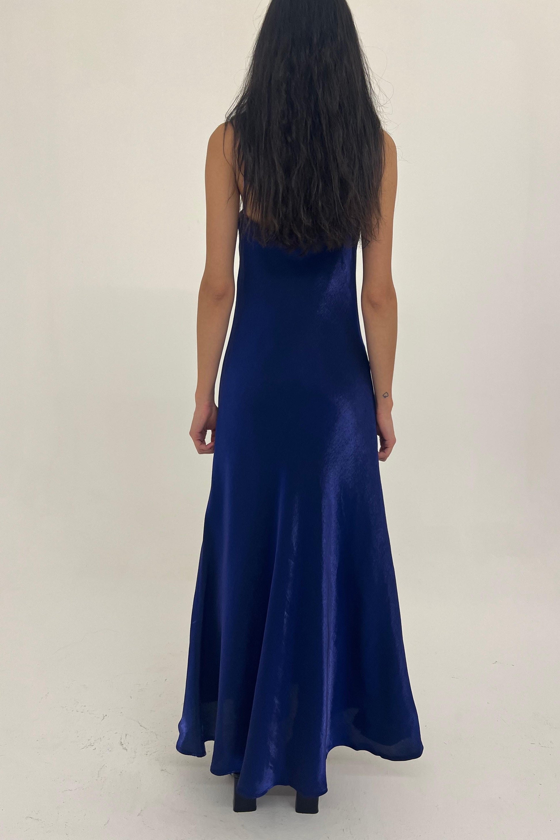 Vintage royal blue ruffled dress