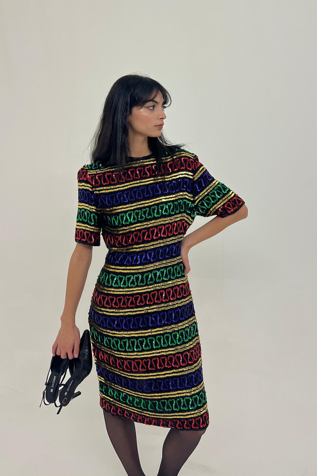 Vintage retro silk sequin dress