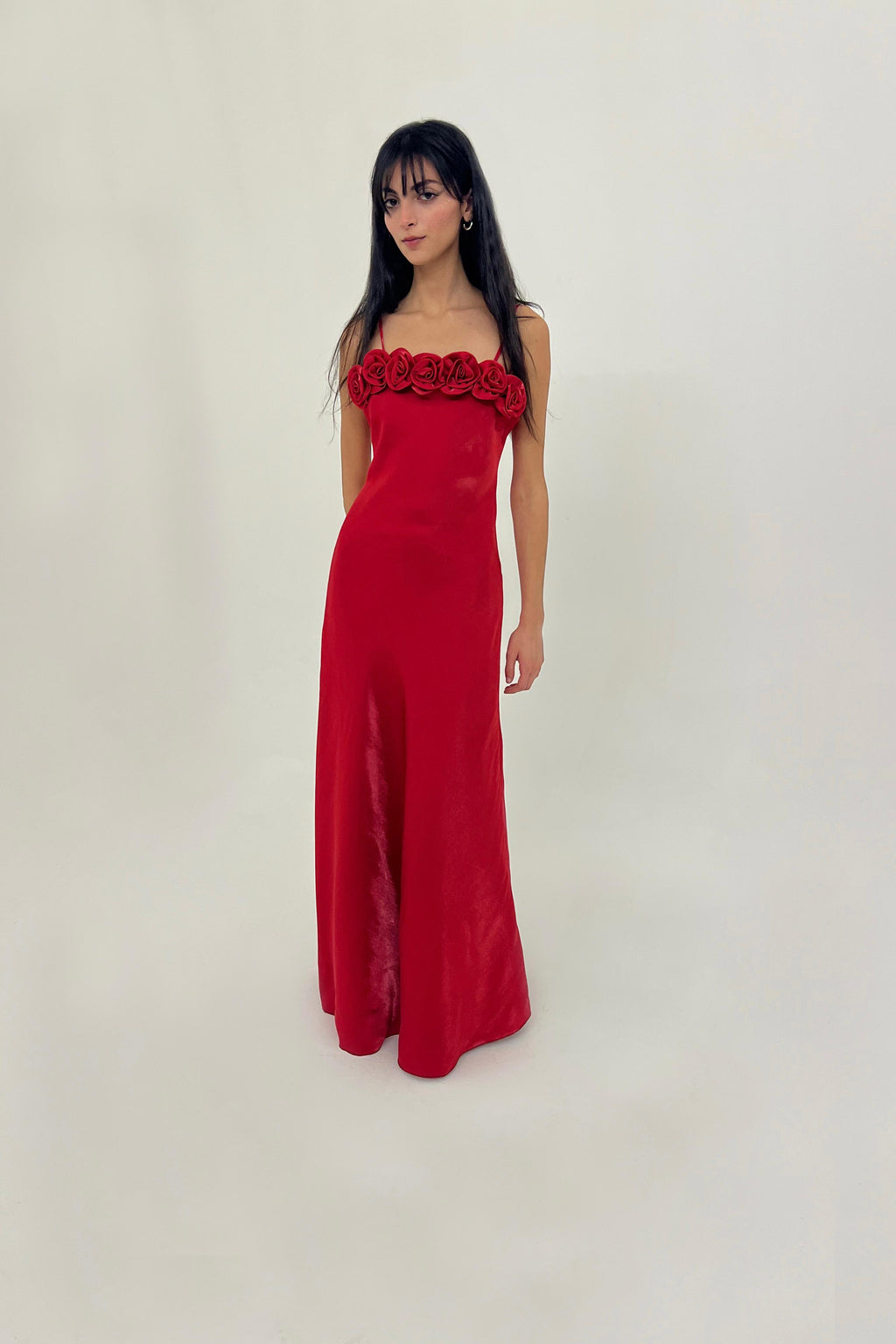 Vintage Y2K satin red slip dress
