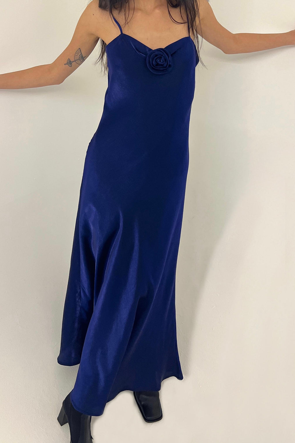 Vintage royal blue ruffled dress