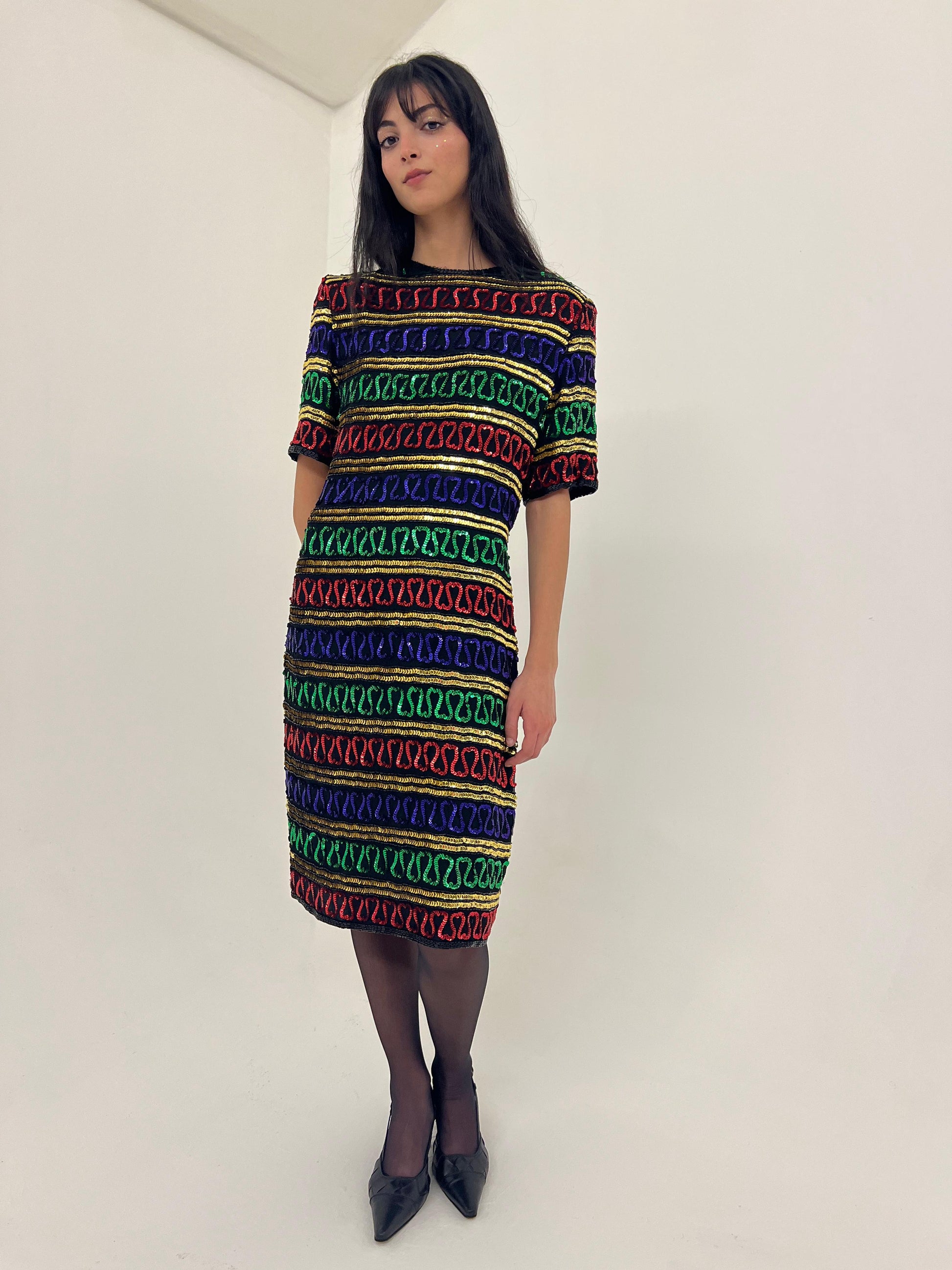 Vintage retro silk sequin dress