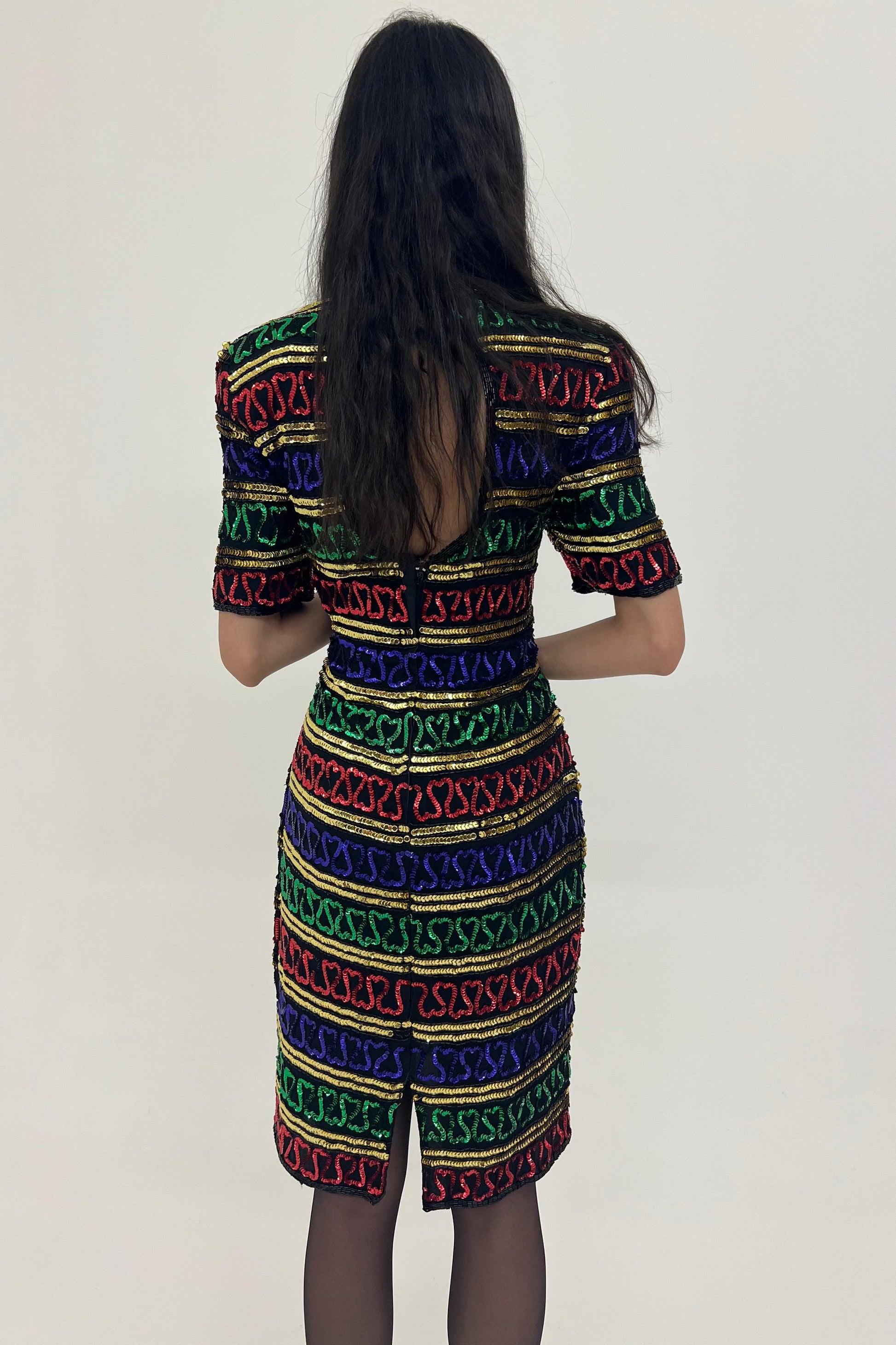 Vintage retro silk sequin dress