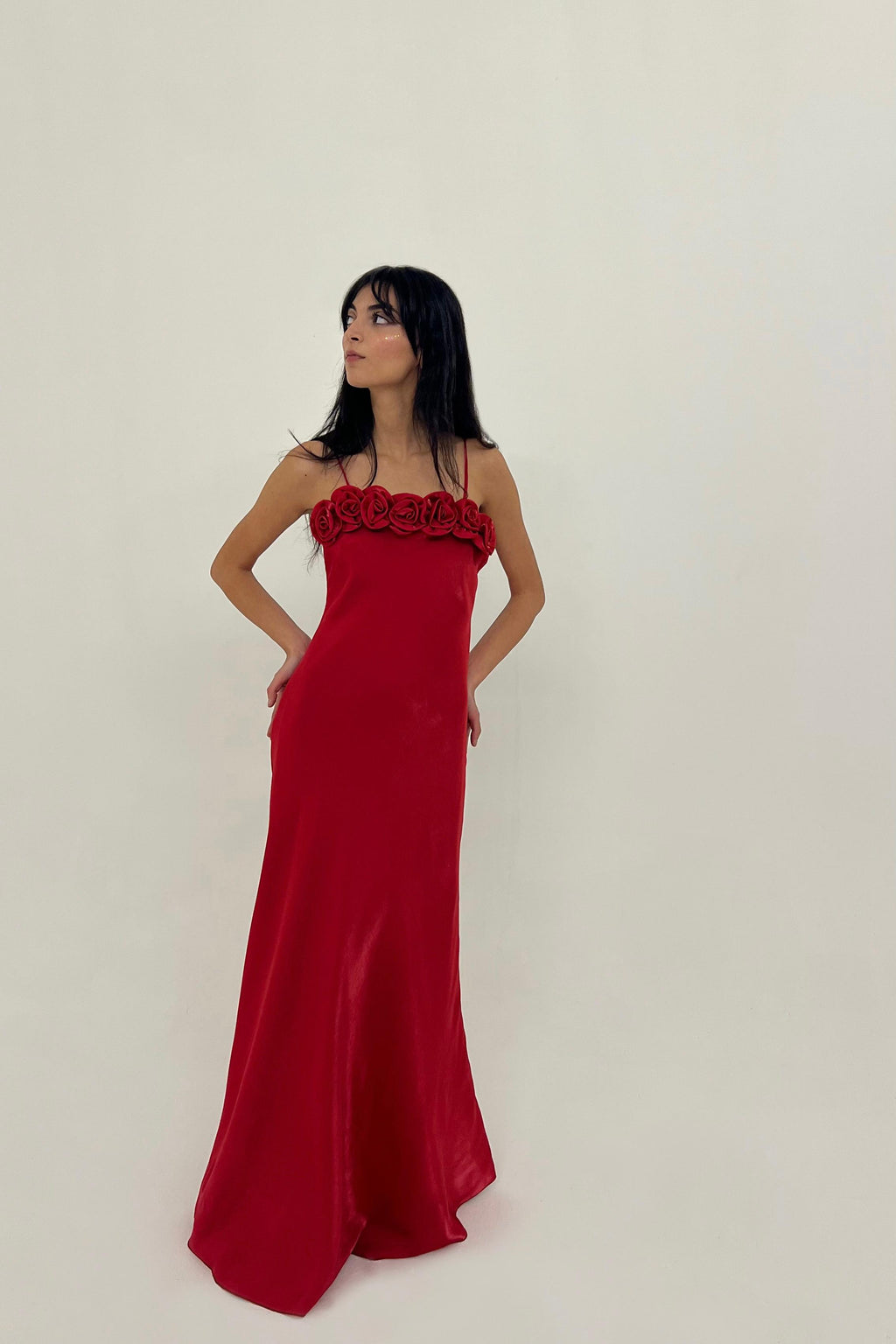 Vintage Y2K satin red slip dress