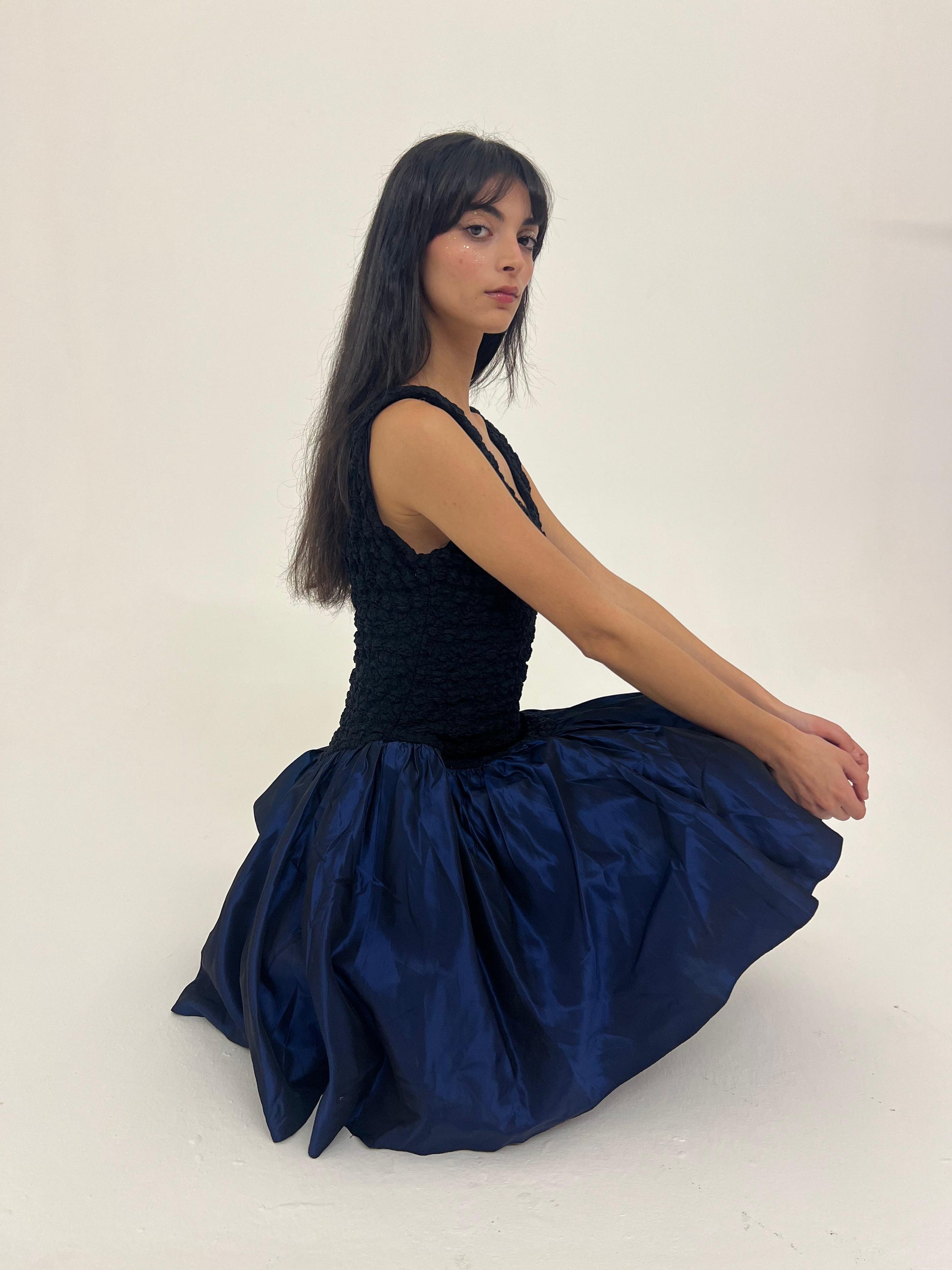Vintage 80s dress with textured details