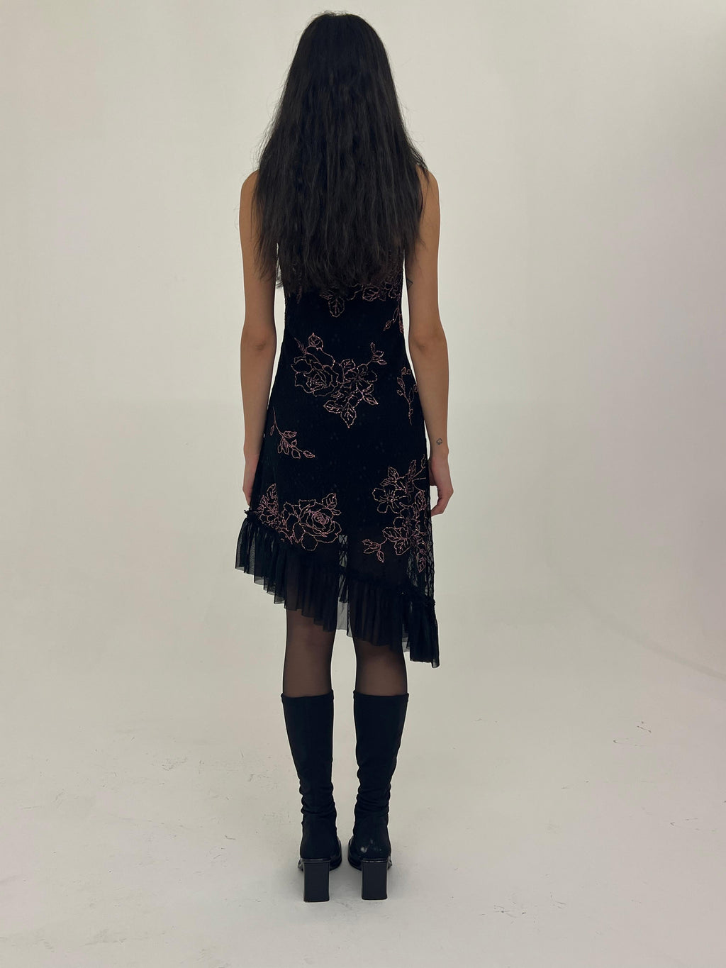 Y2K midi black dress