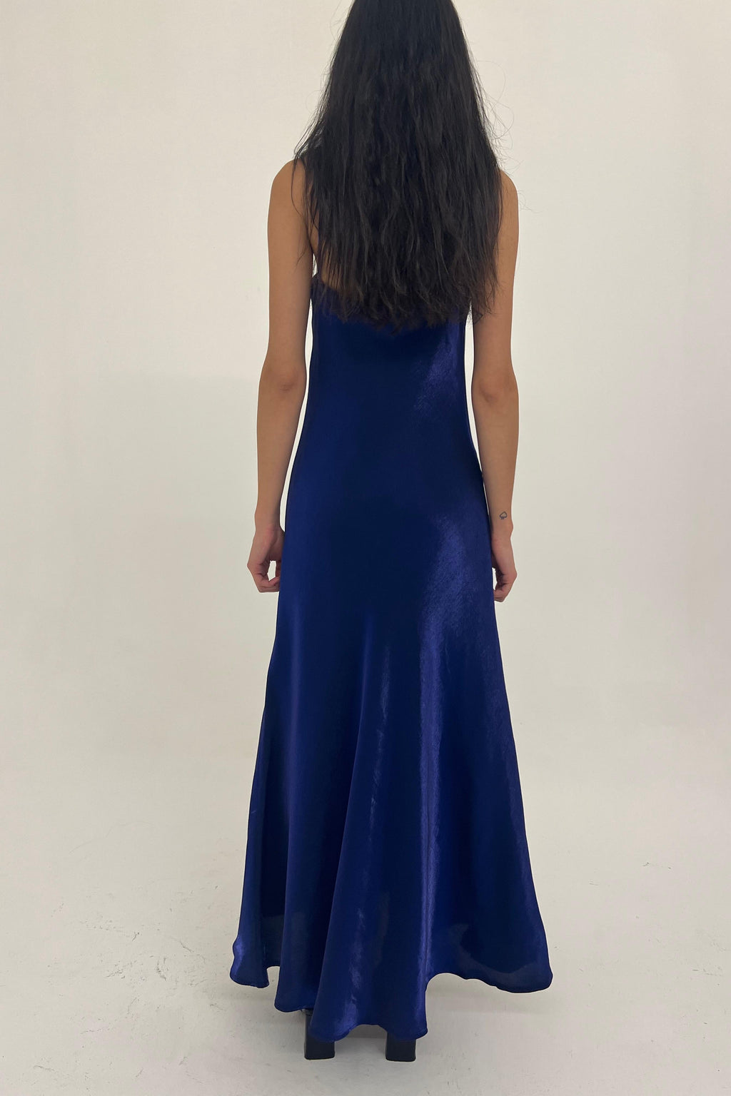 Vintage royal blue ruffled dress