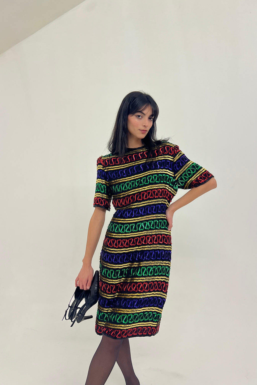 Vintage retro silk sequin dress