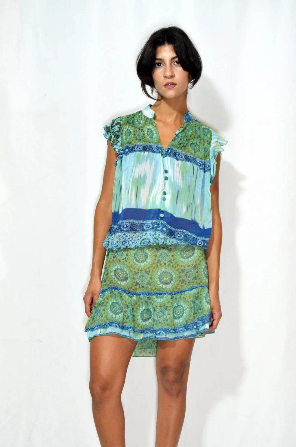 Colorful Ruffled Dress