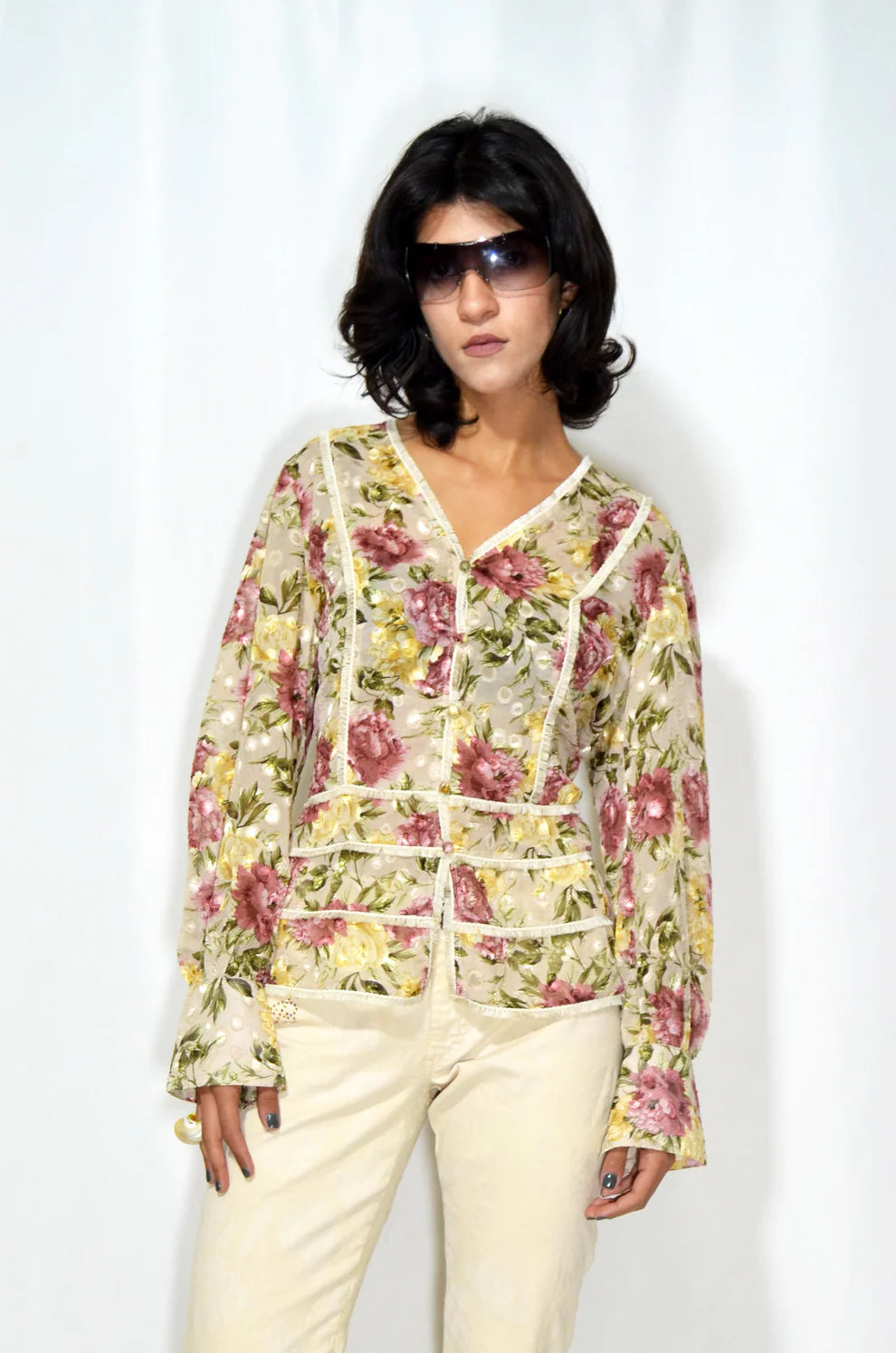 Floral See-through Shirt