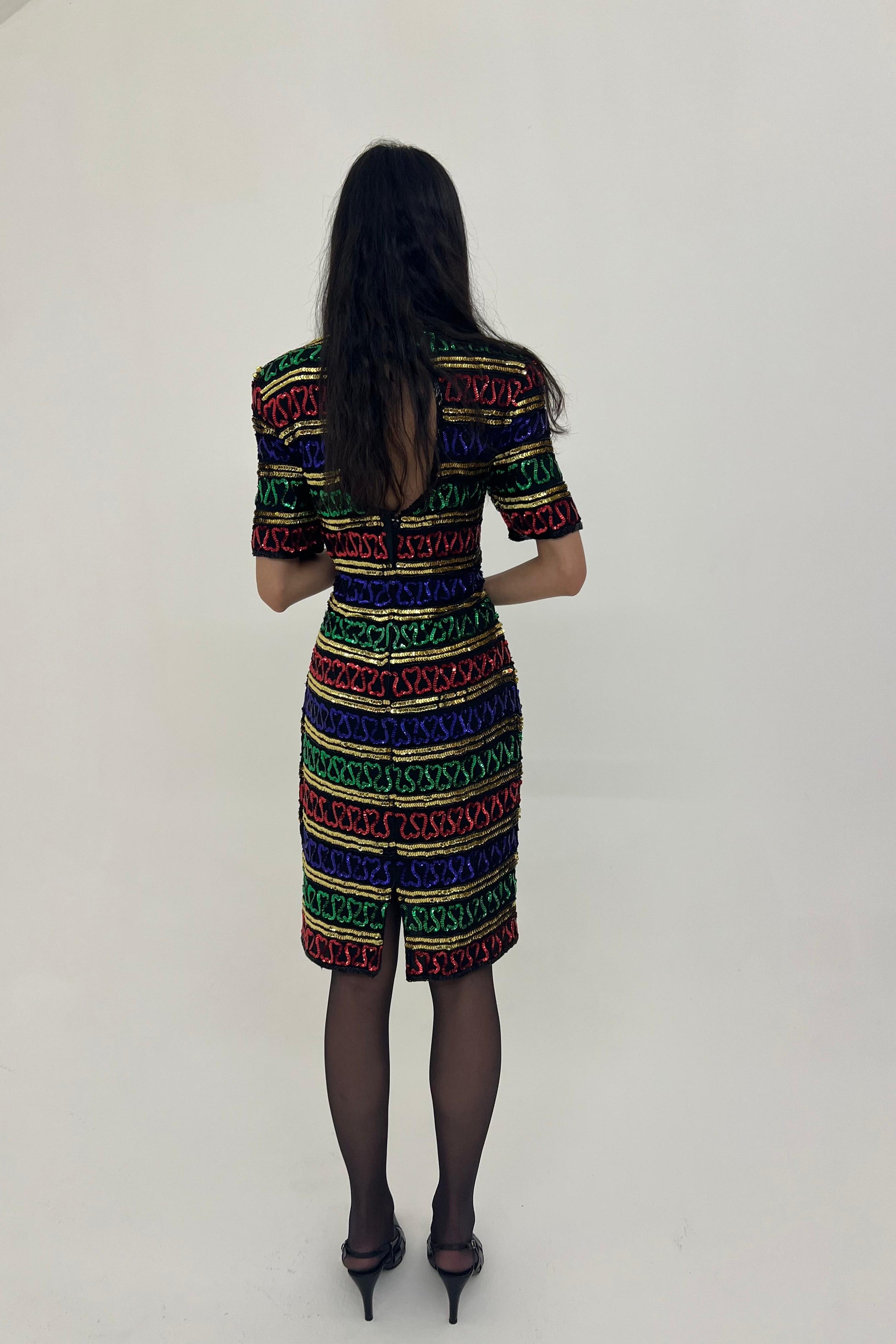 Vintage retro silk sequin dress