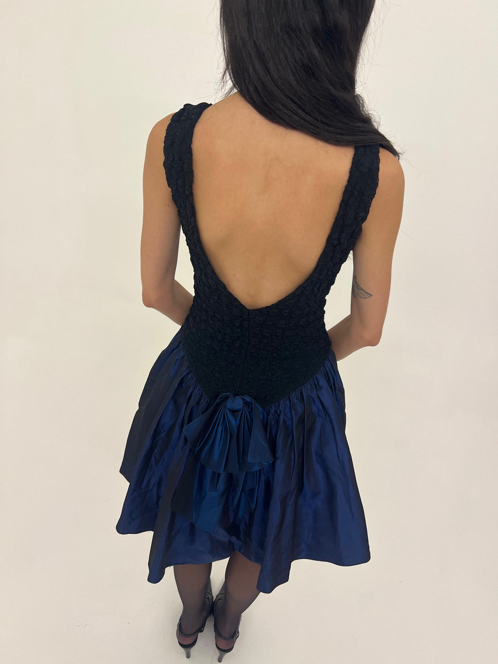 Vintage 80s dress with textured details