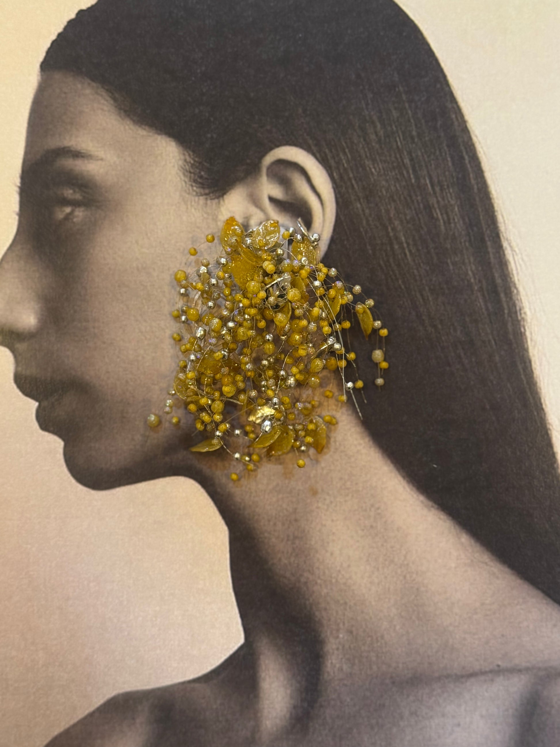 1980's pin earrings with beads