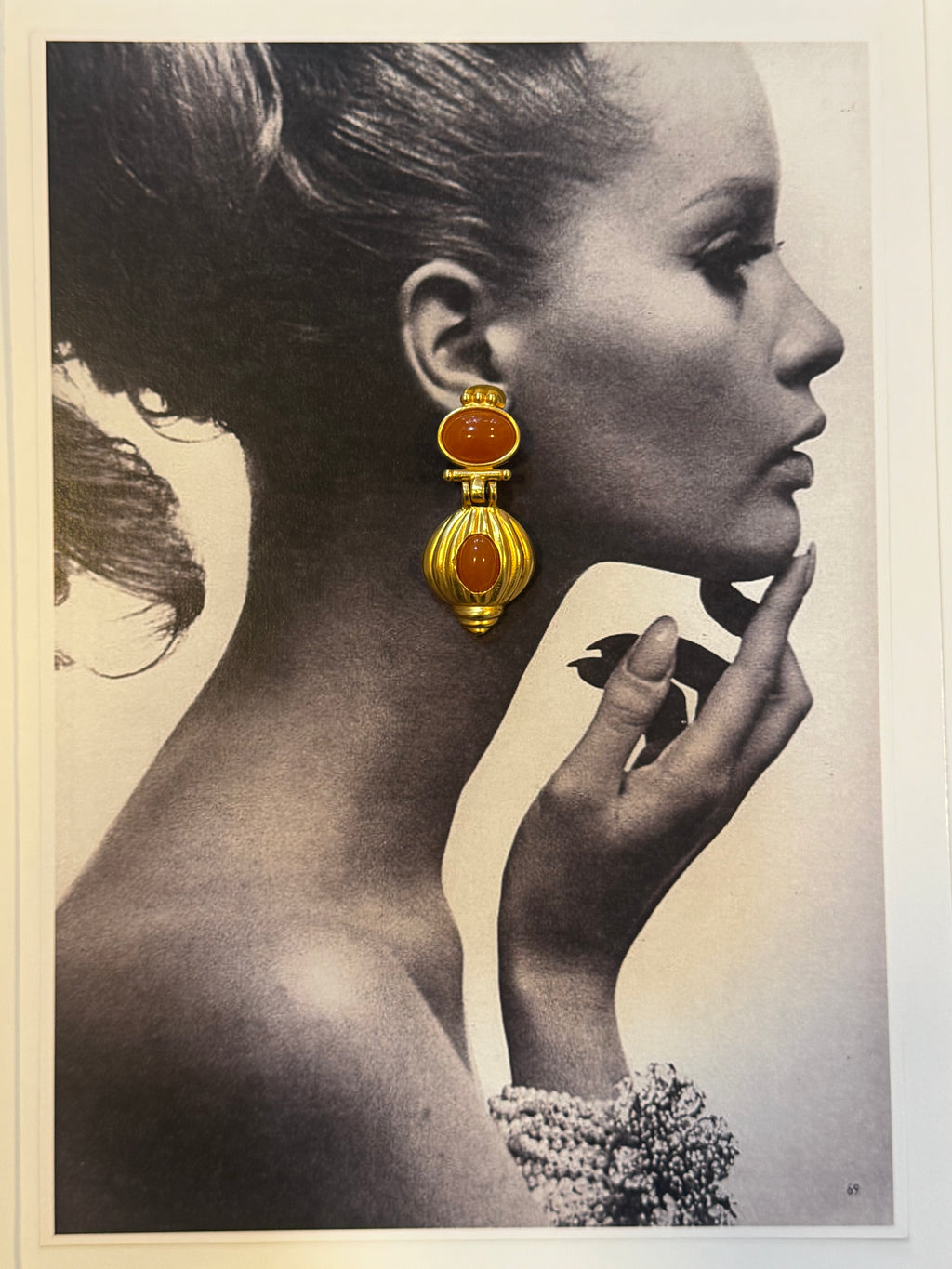 24 Carat gold plated clip-on earrings with brown stones
