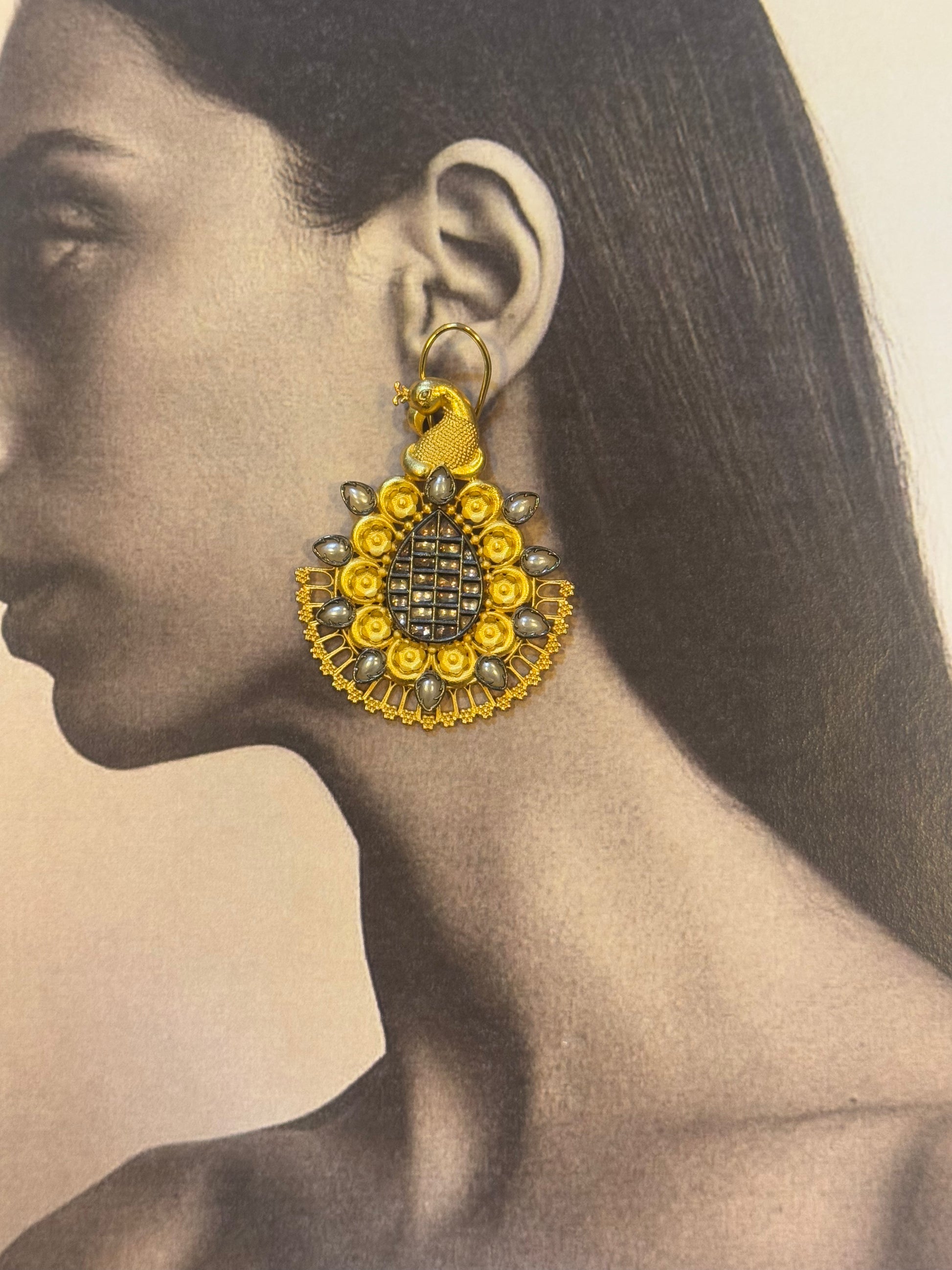 1980's 24 carat gold plated earrings