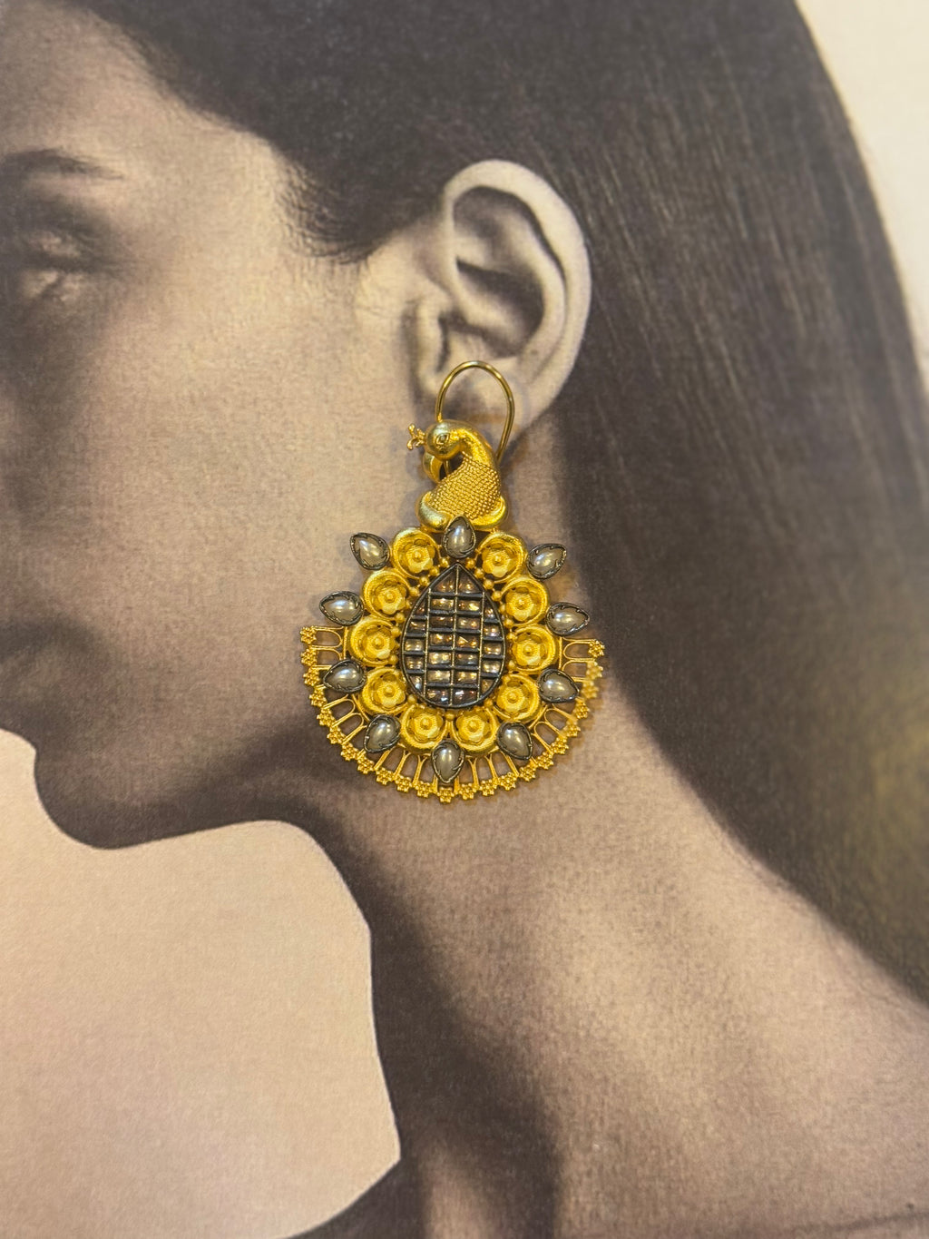 1980's 24 carat gold plated earrings