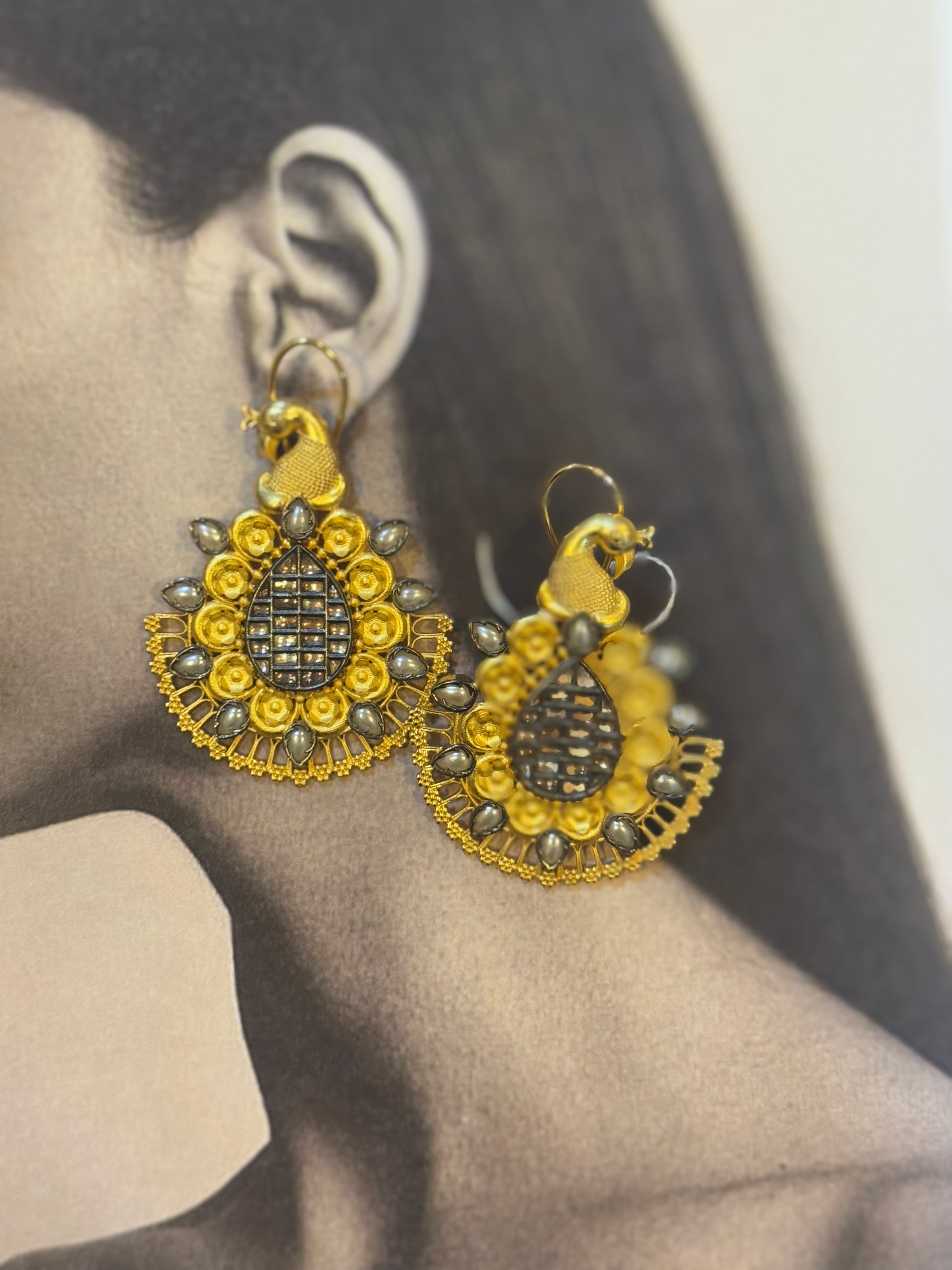 1980's 24 carat gold plated earrings