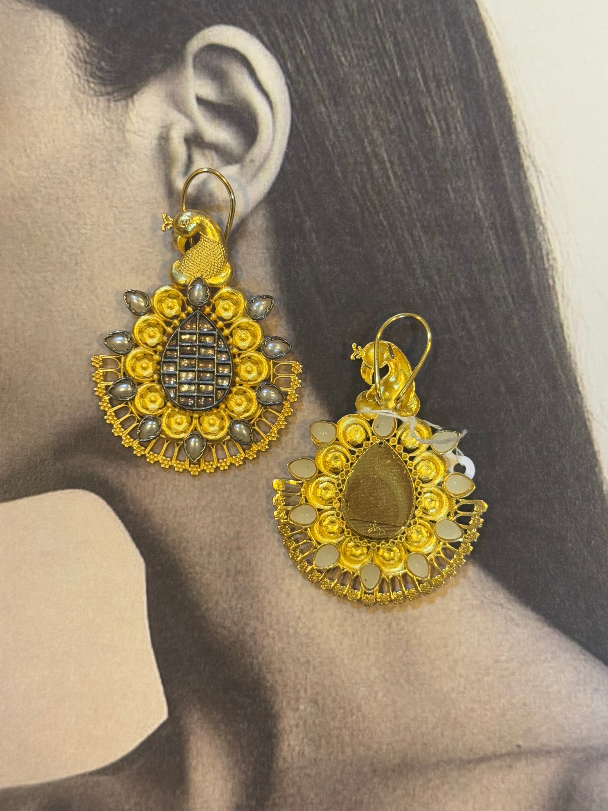 1980's 24 carat gold plated earrings