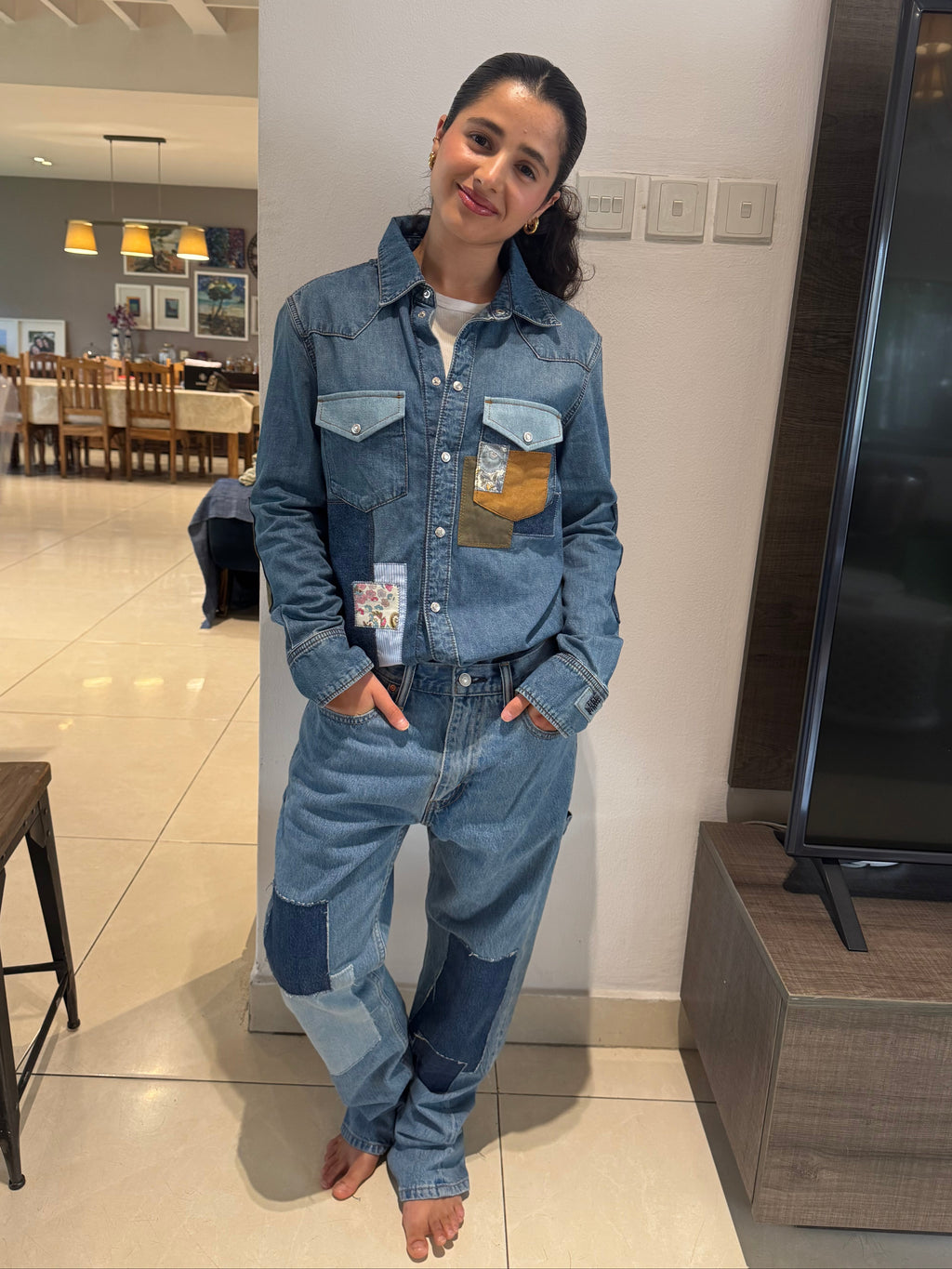 Zadig and Voltaire Denim Patchwork Shirt
