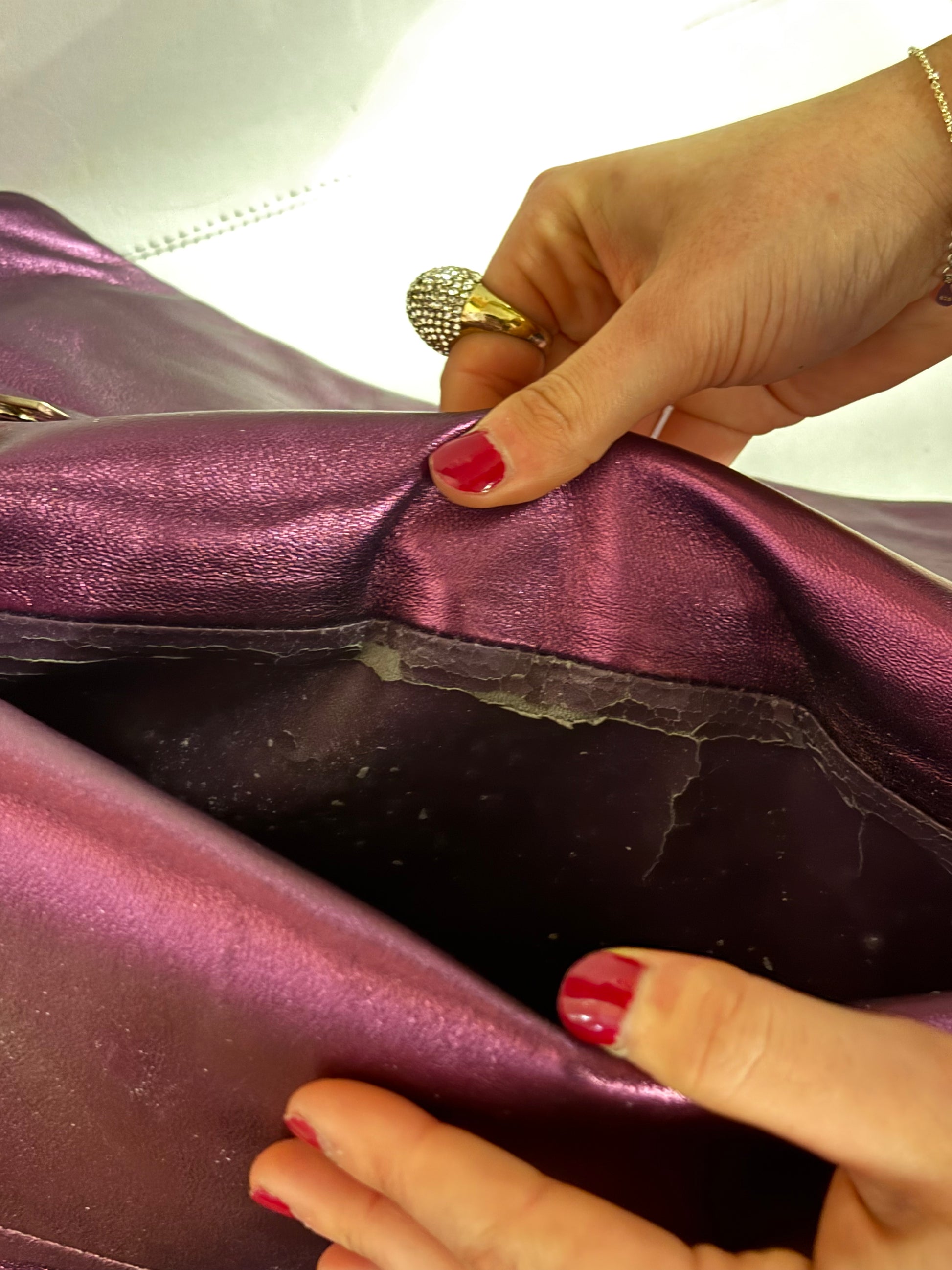 Chanel caviar duffle bag in purple