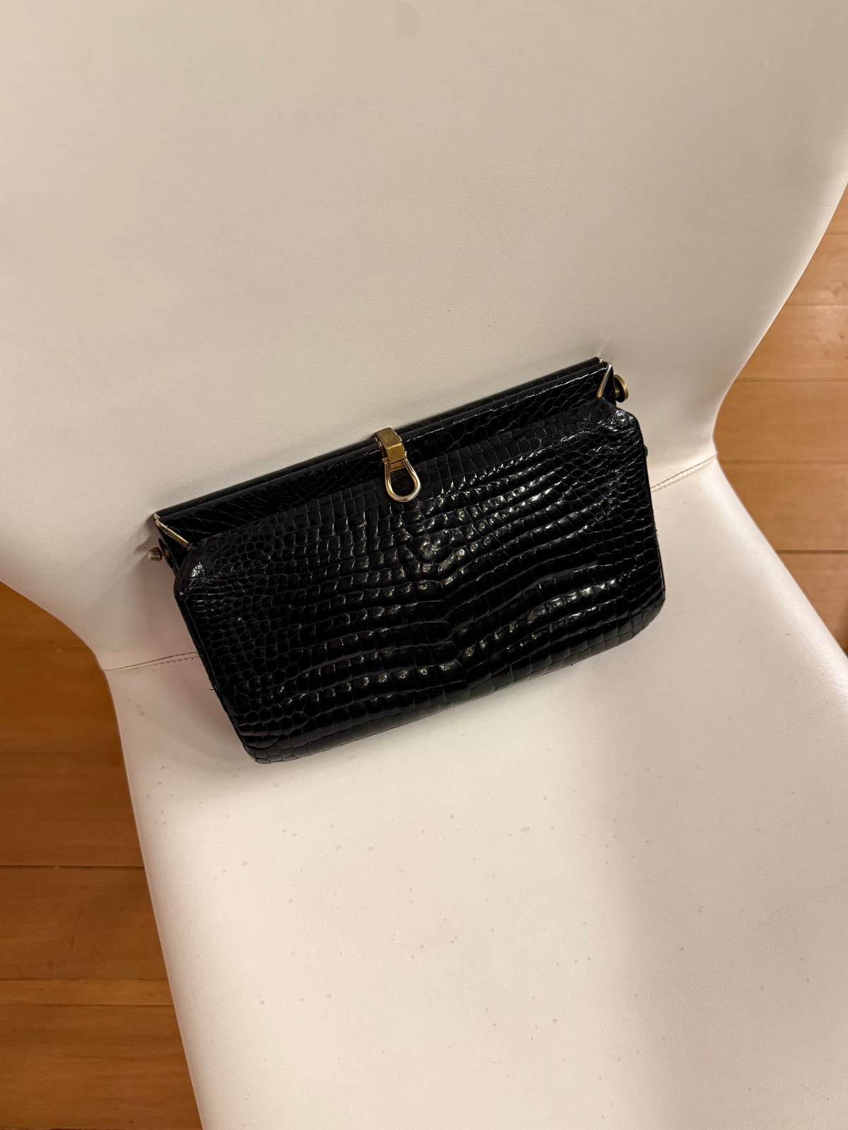 BLACK Crocodile clutch