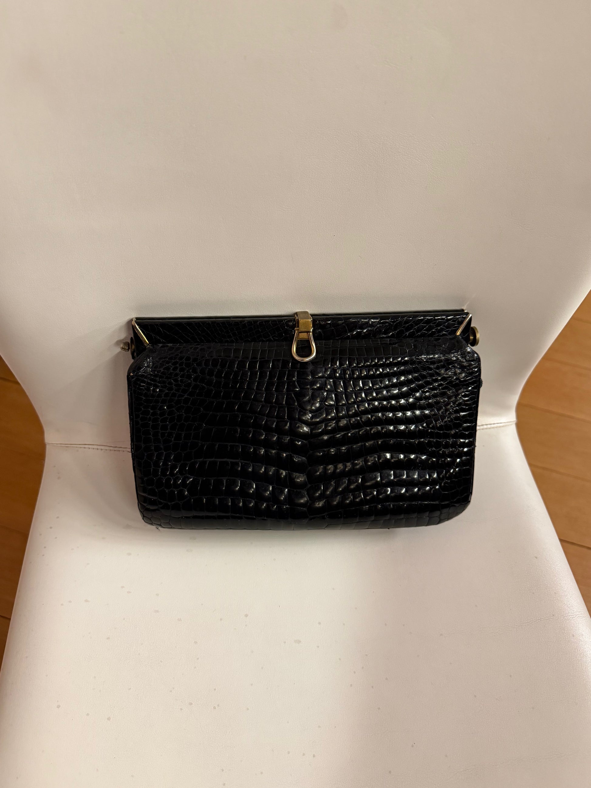 BLACK Crocodile clutch