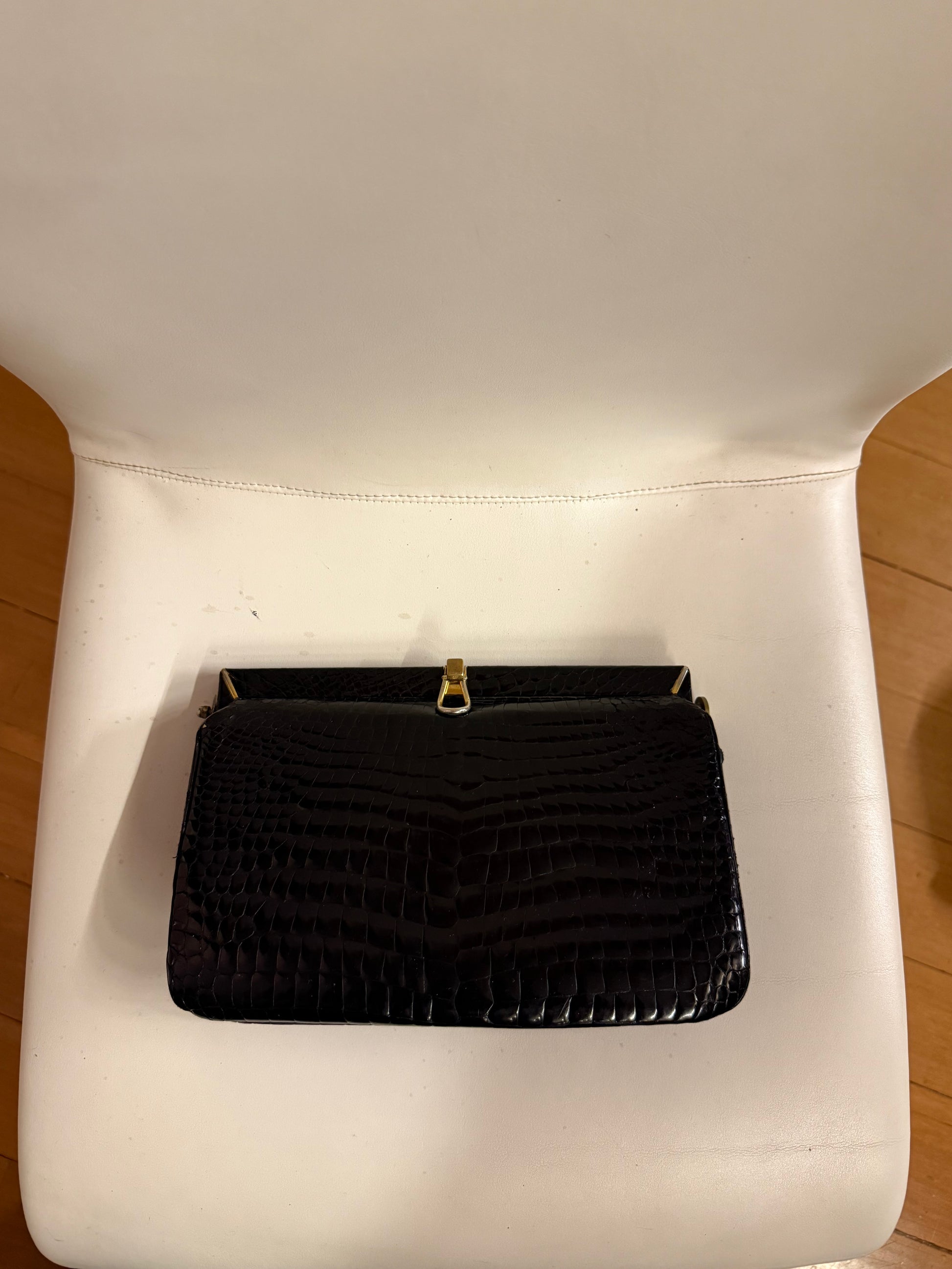 BLACK Crocodile clutch