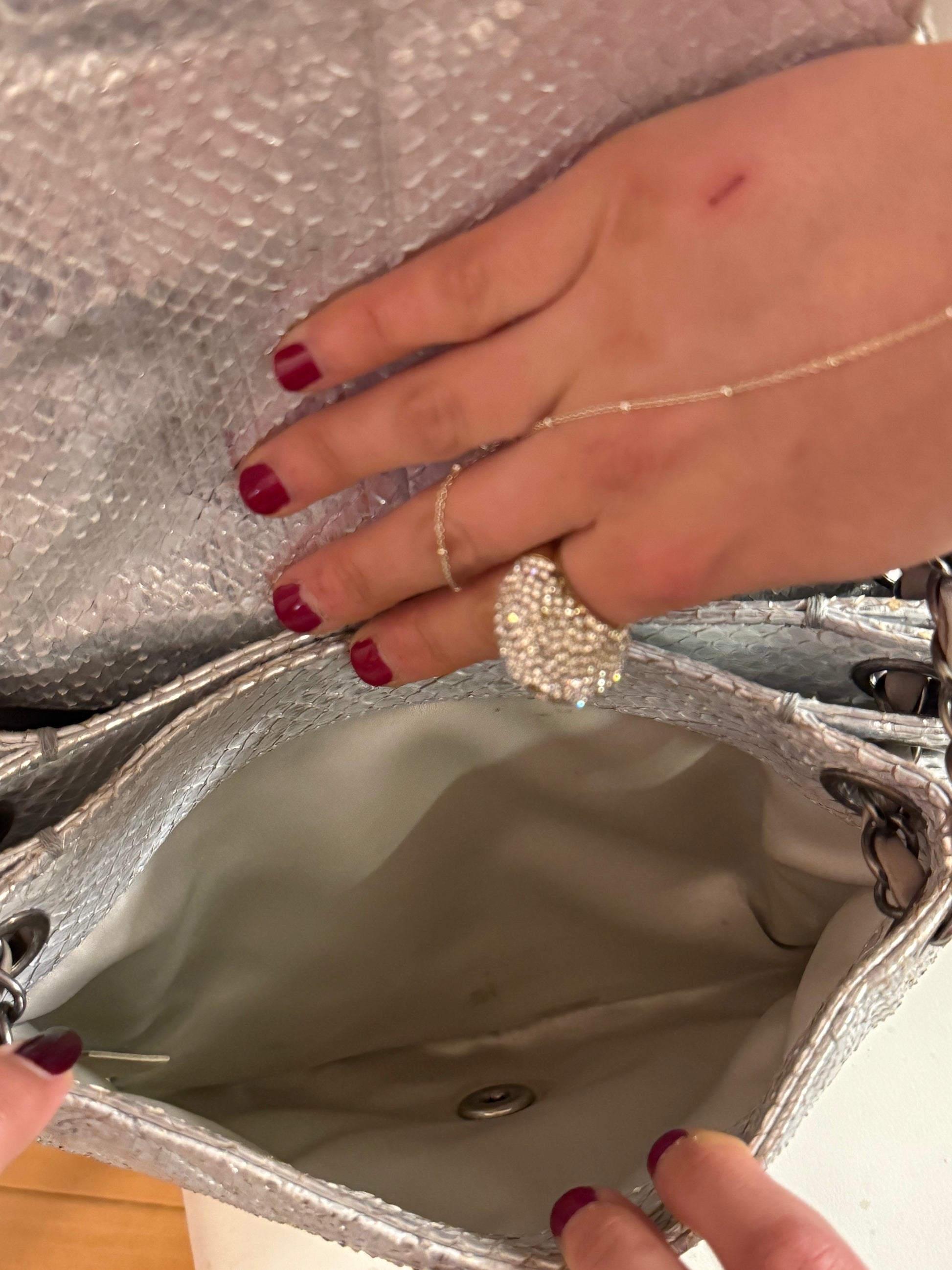 2010 Chanel limited edition silver shoulder bag