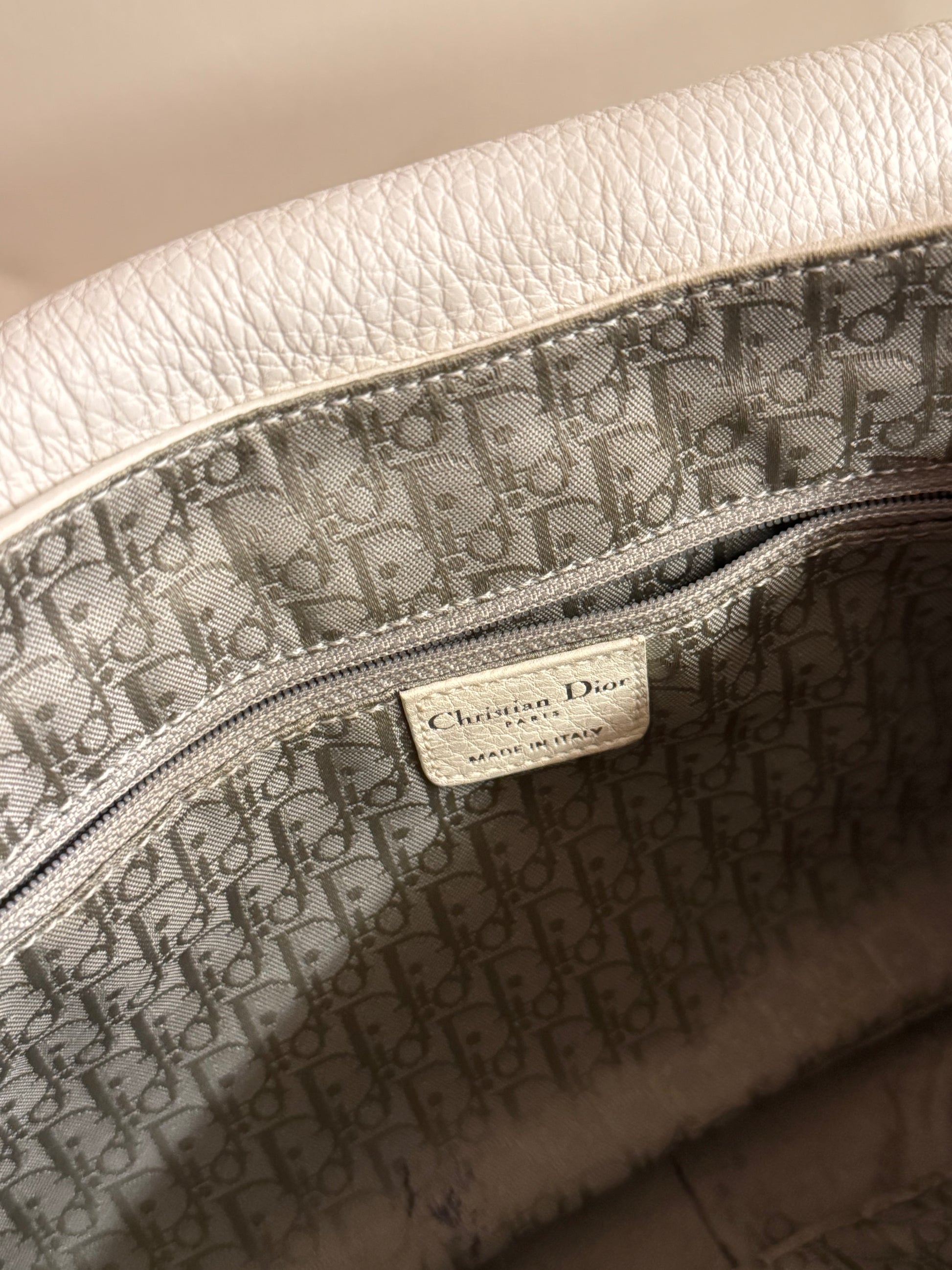 2006 Christian Dior Gaucho leather bag in white