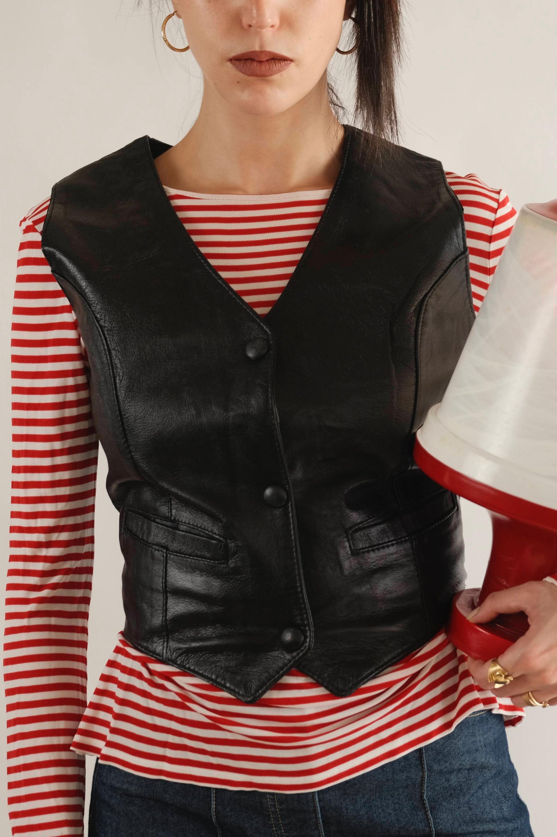 Max Mara classic white and red striped top