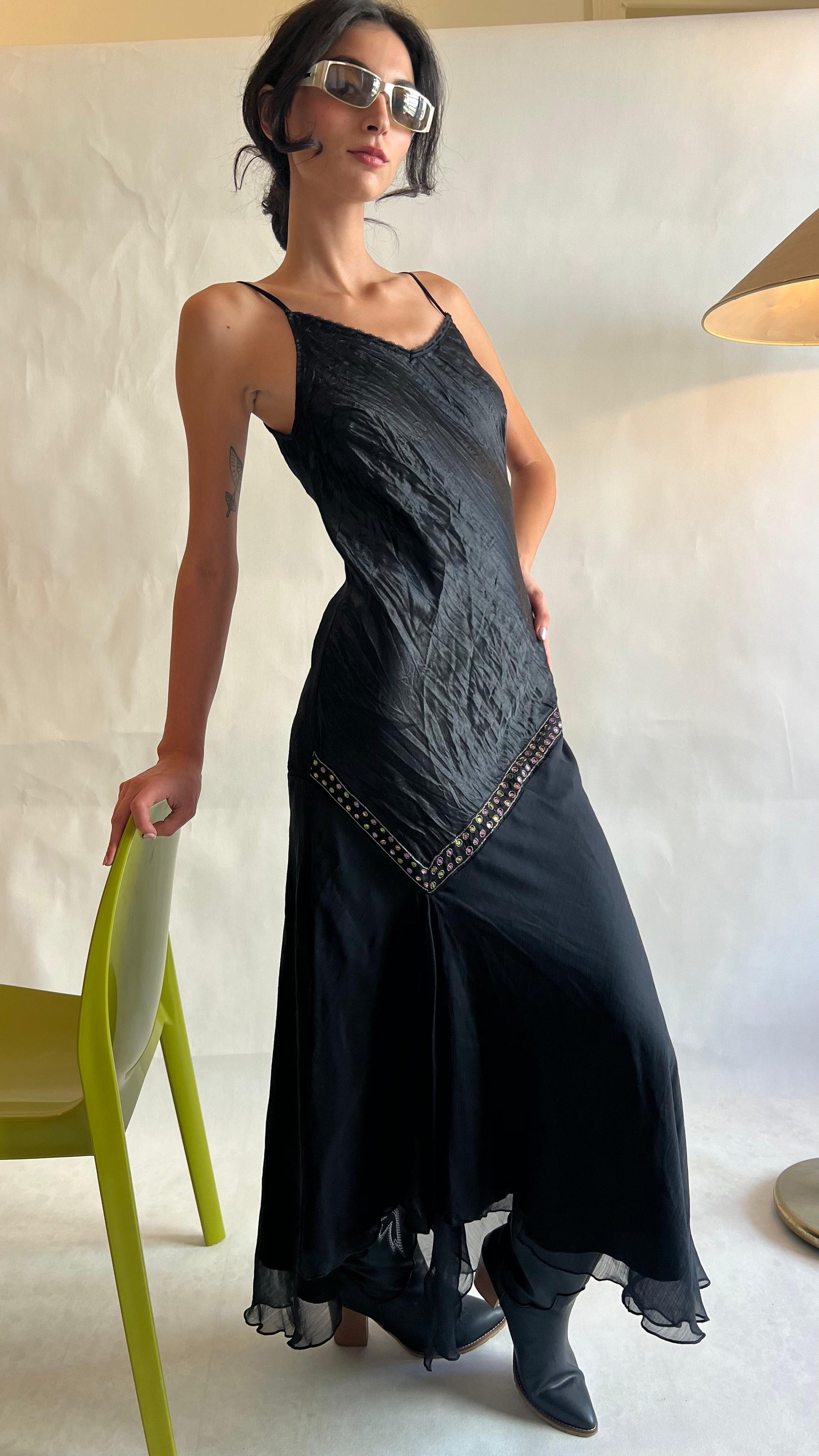 Y2K black dress