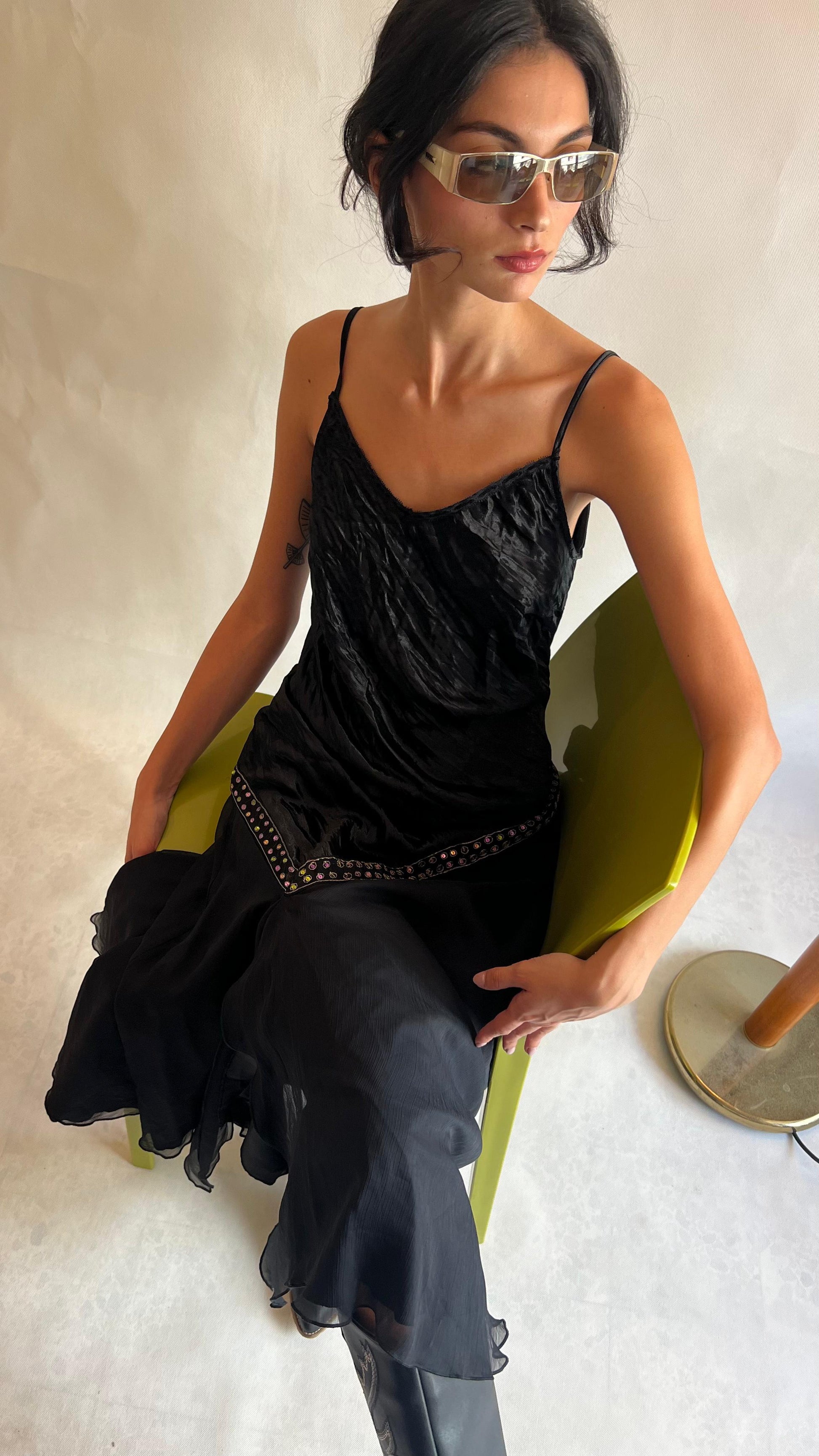 Y2K black dress