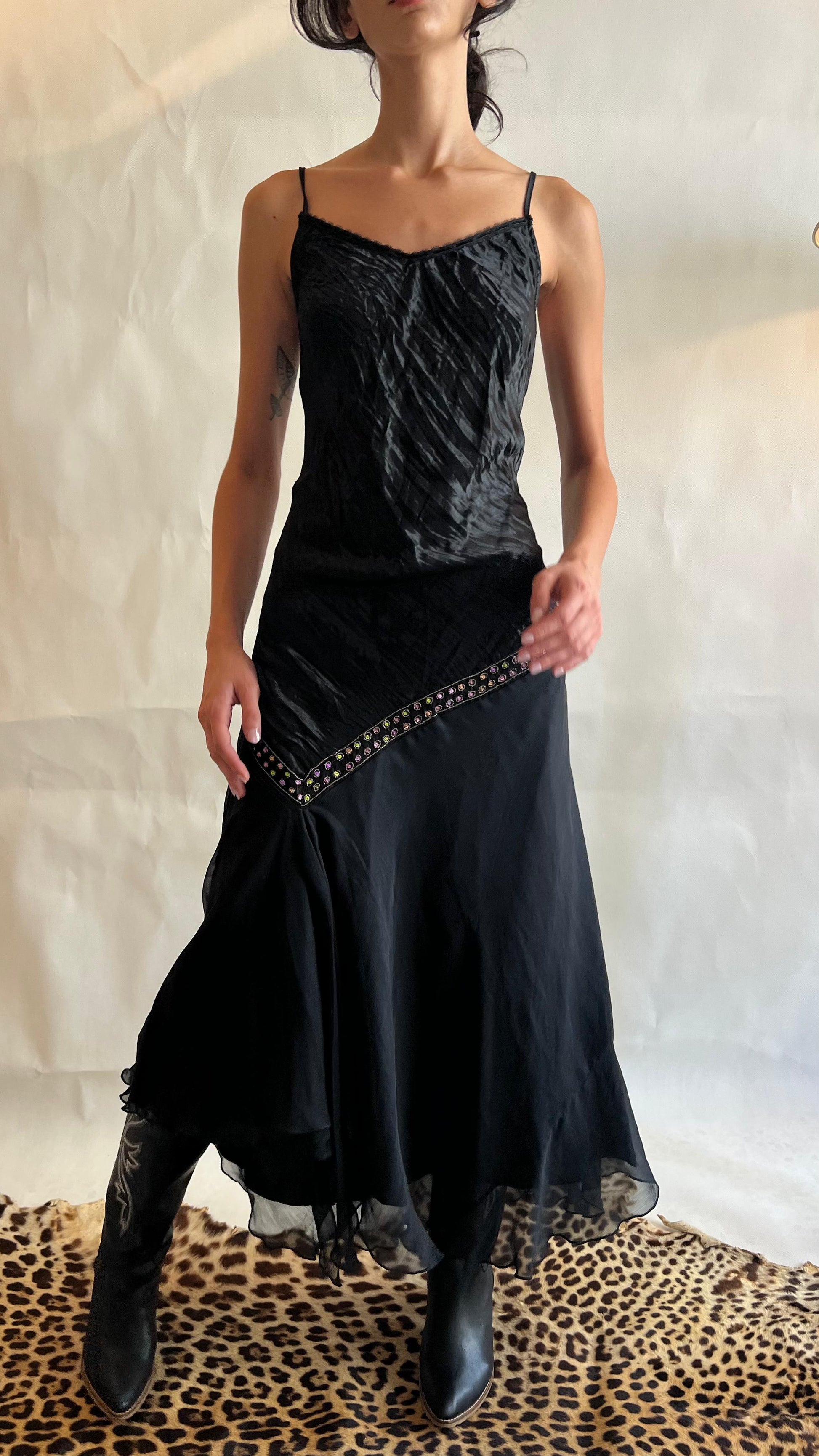 Y2K black dress