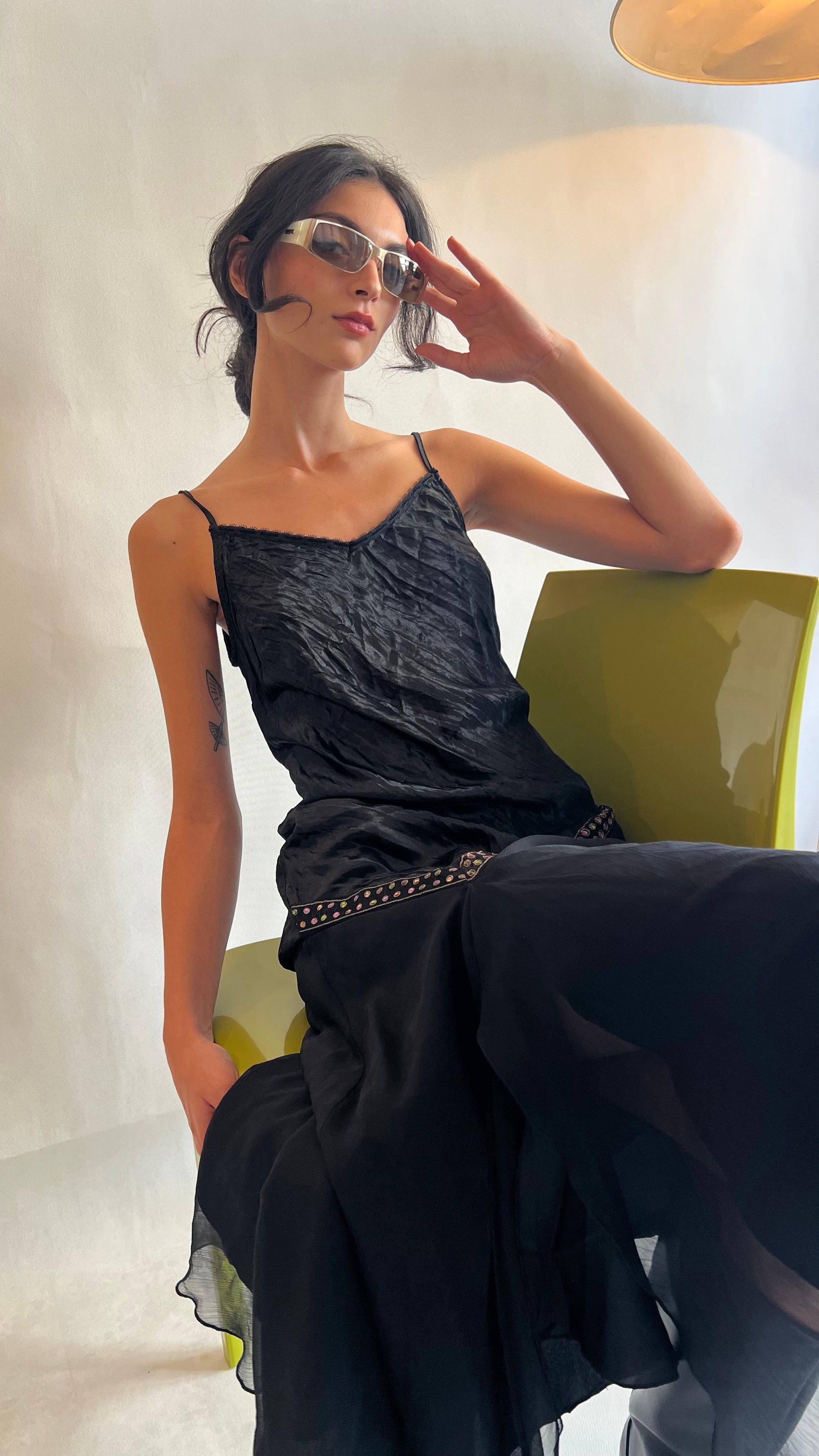Y2K black dress