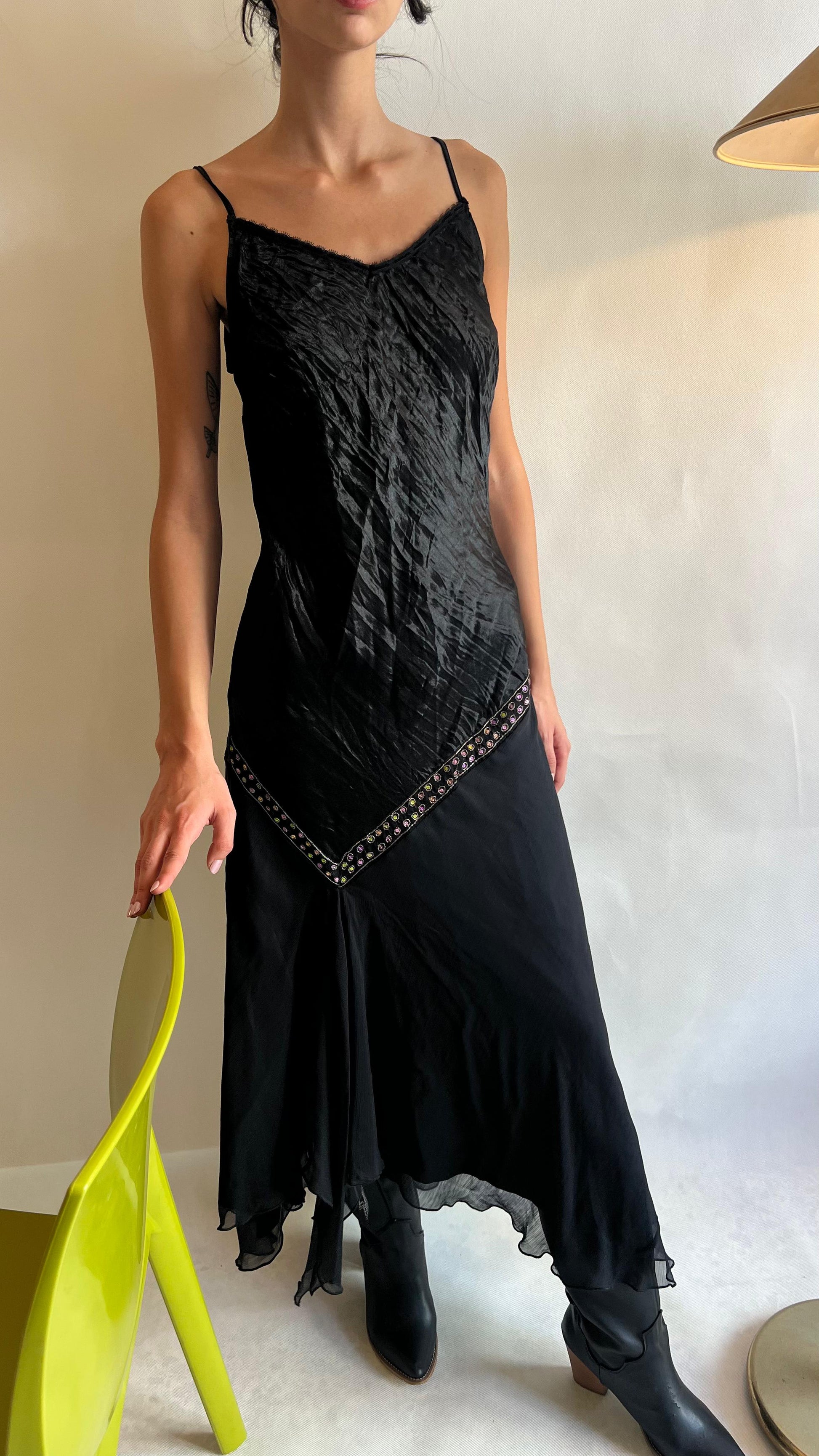 Y2K black dress