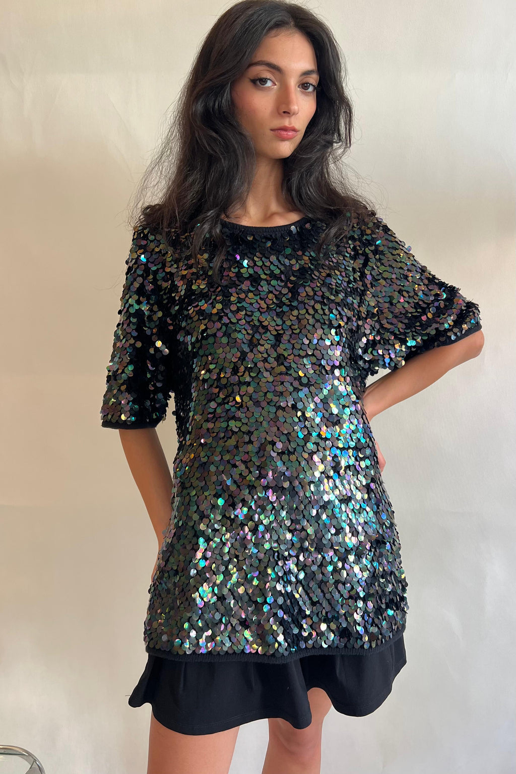 Vintage oversized sequined knit