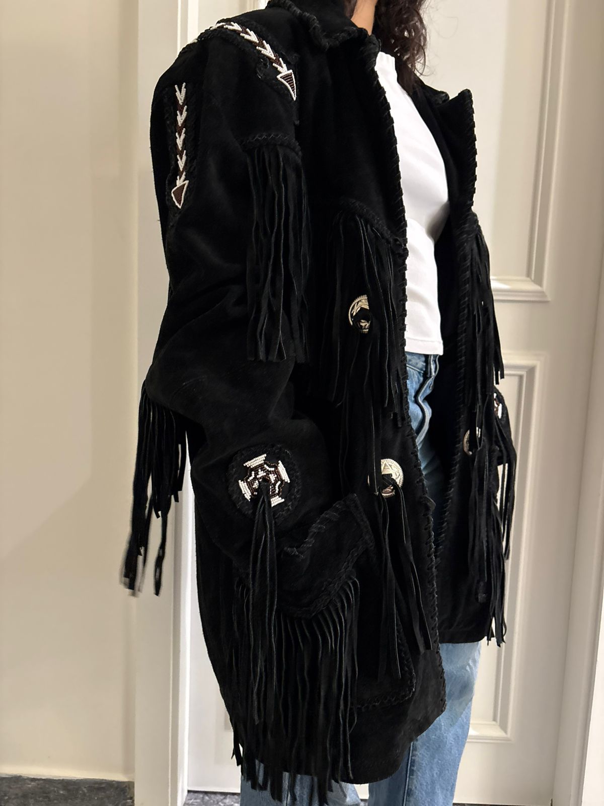 Vintage Western Fringed Suede Jacket