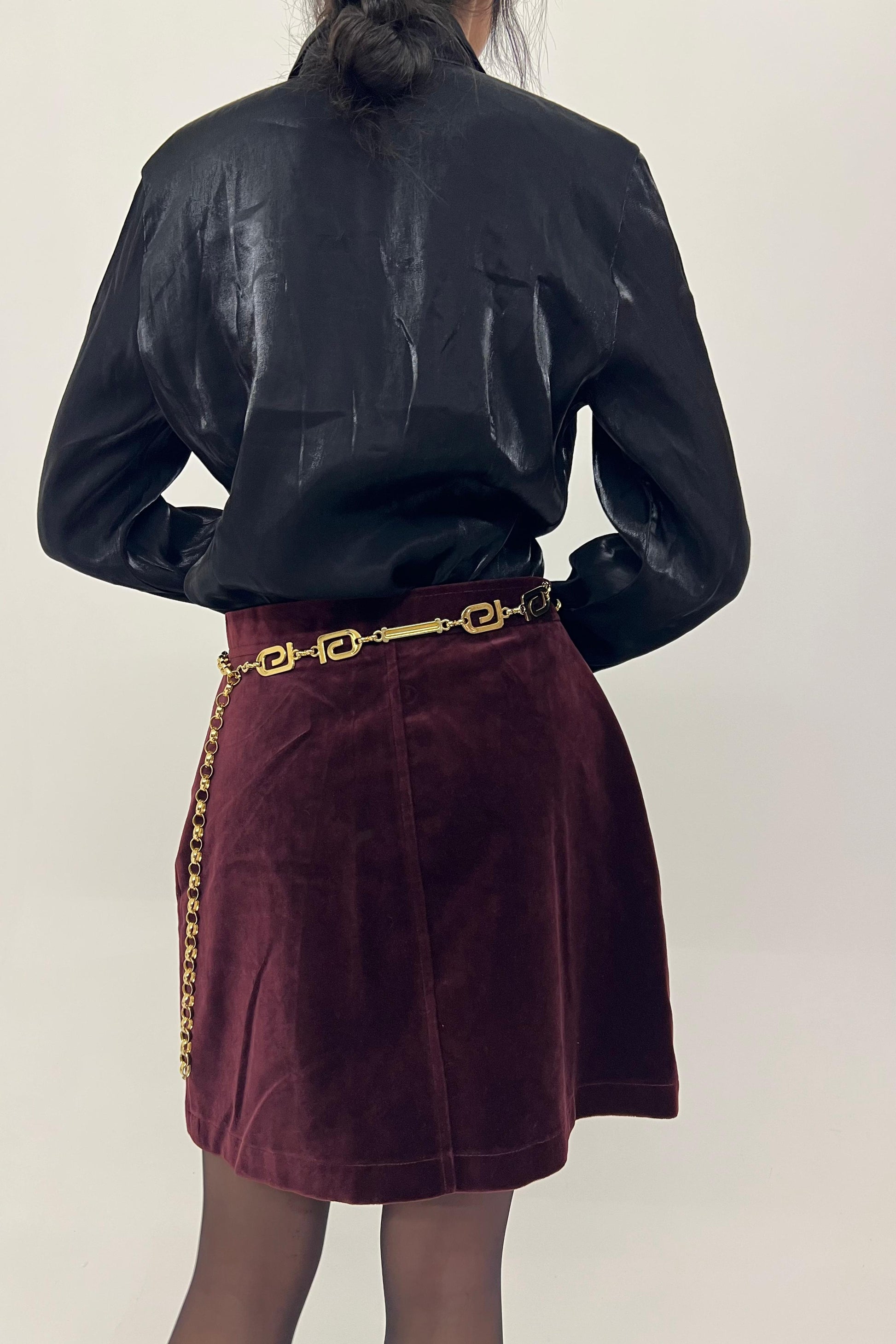 Vintage burgundy velvet skirt