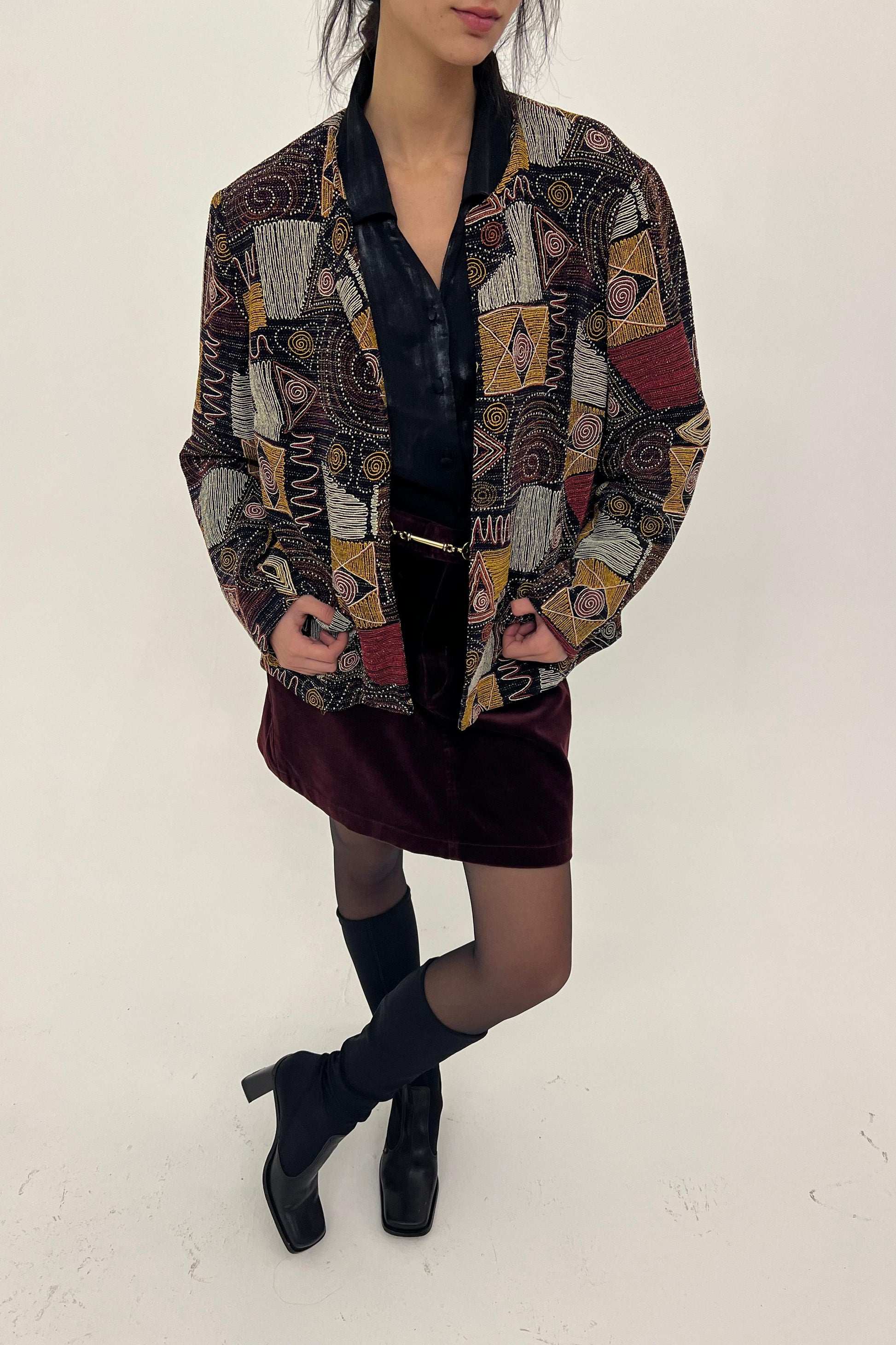 Metallic pattern vintage blazer