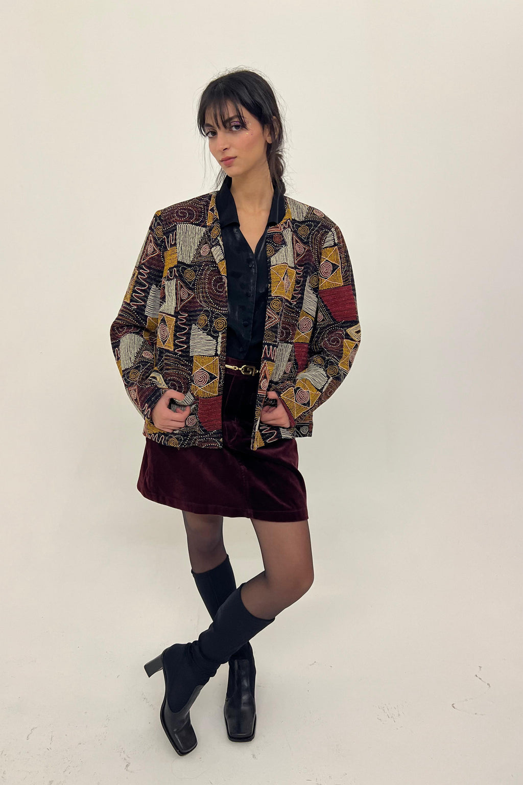 Metallic pattern vintage blazer