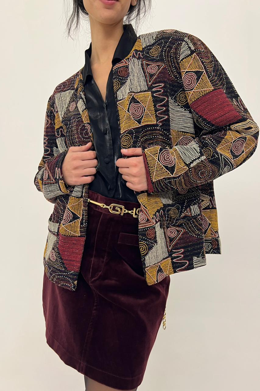 Metallic pattern vintage blazer