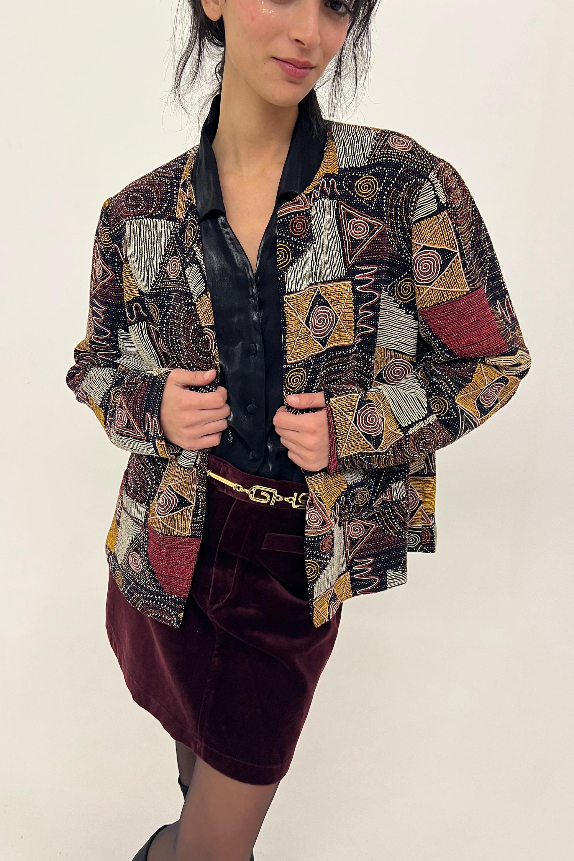 Metallic pattern vintage blazer