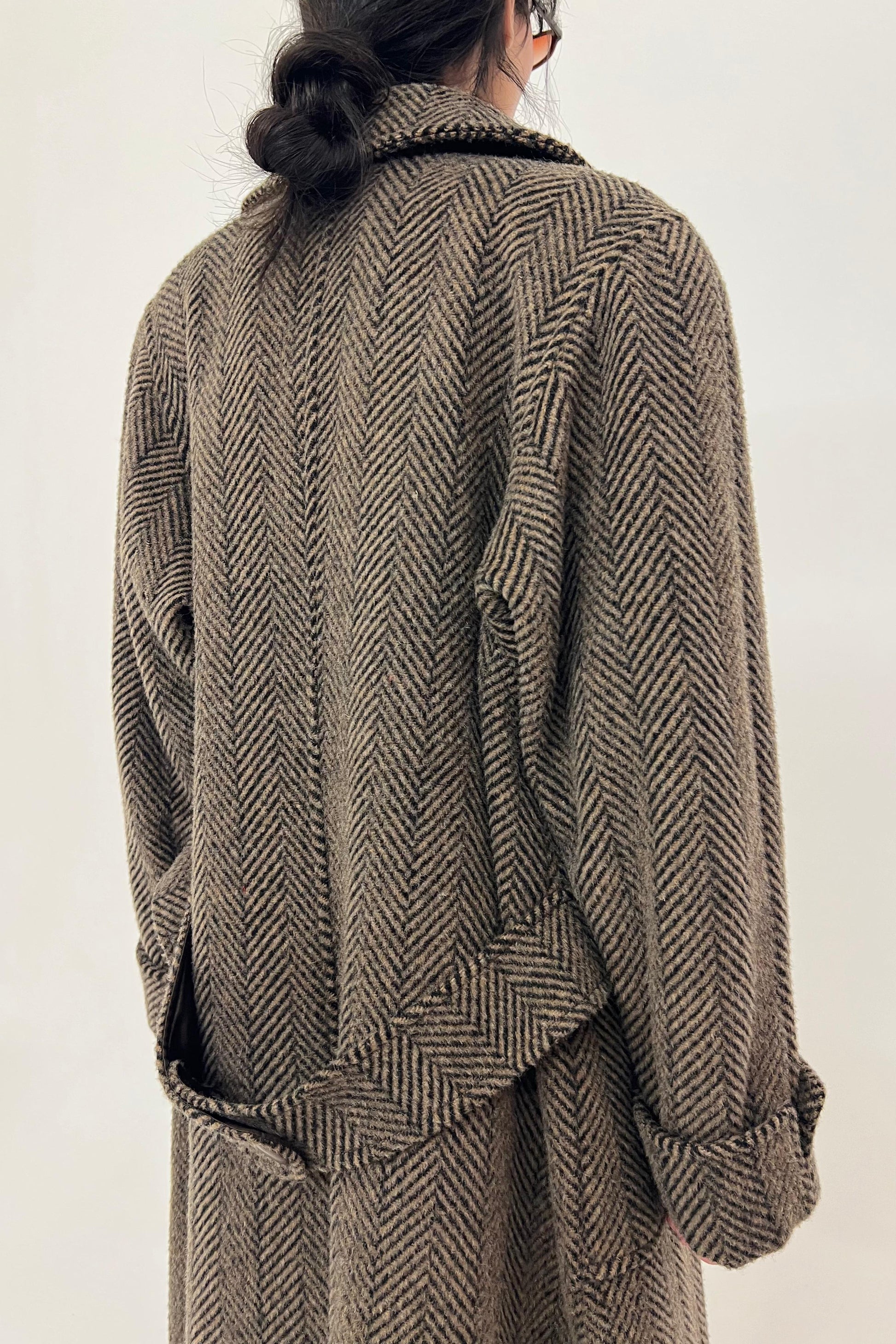 vintage J.S. Claire brown pure wool long coat