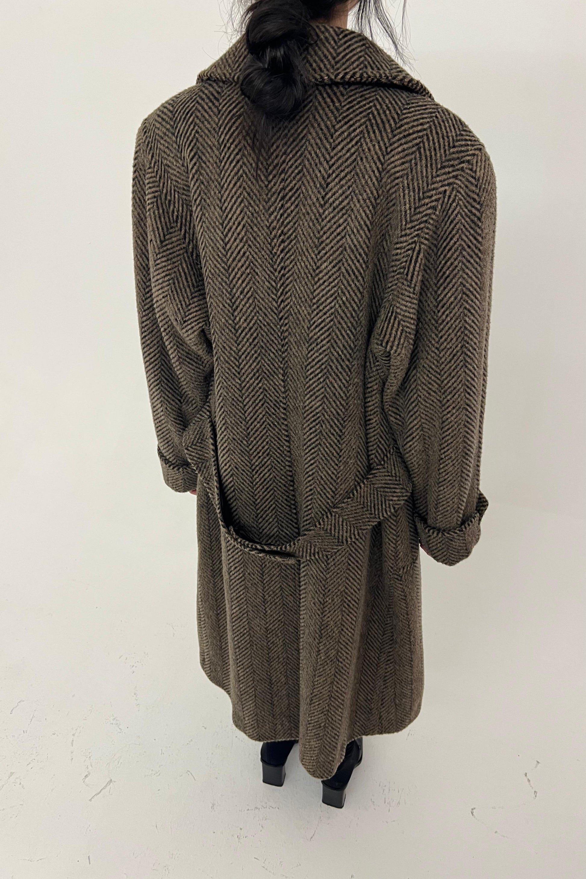 vintage J.S. Claire brown pure wool long coat