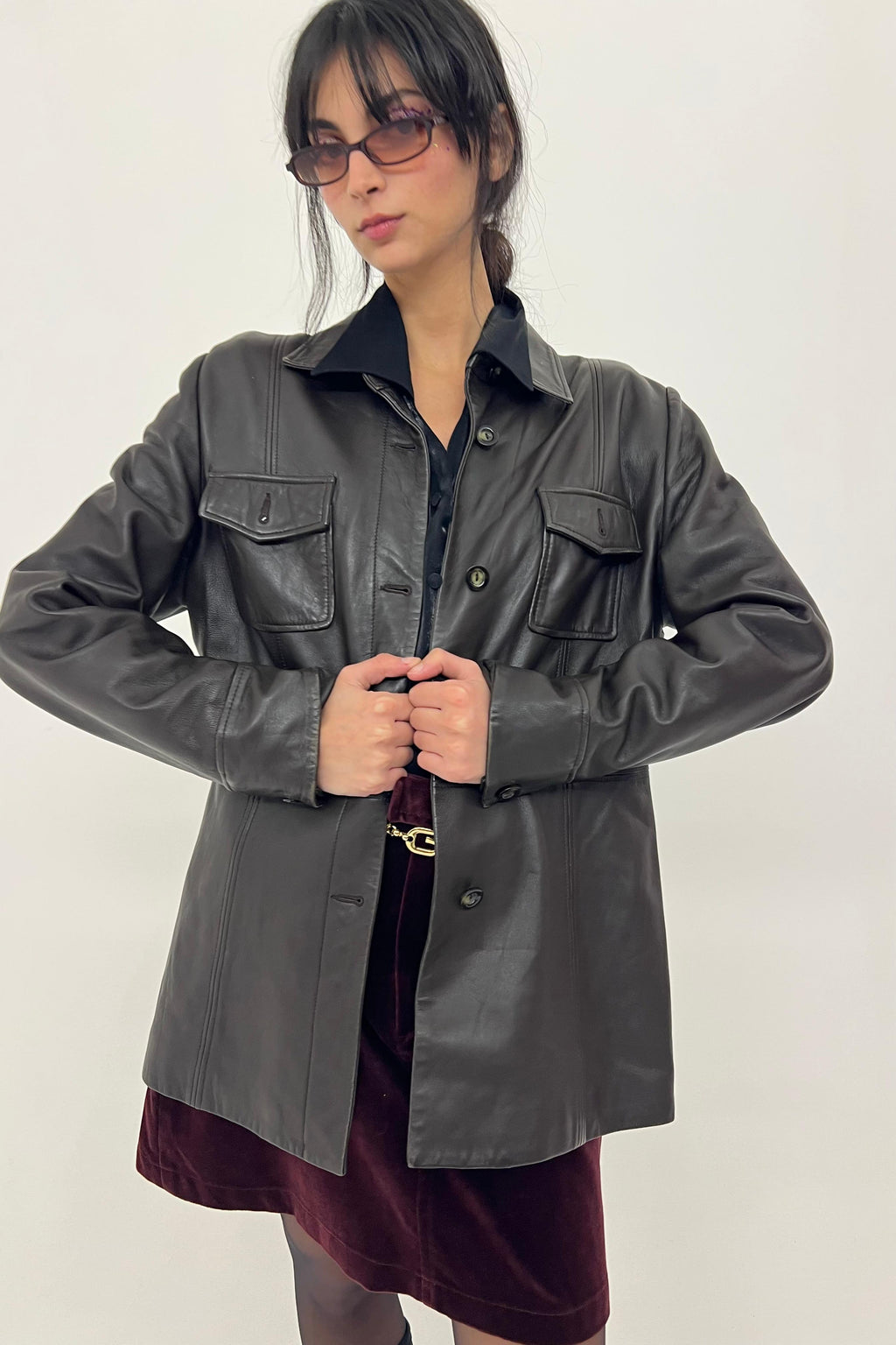 Genuine brown leather jacket