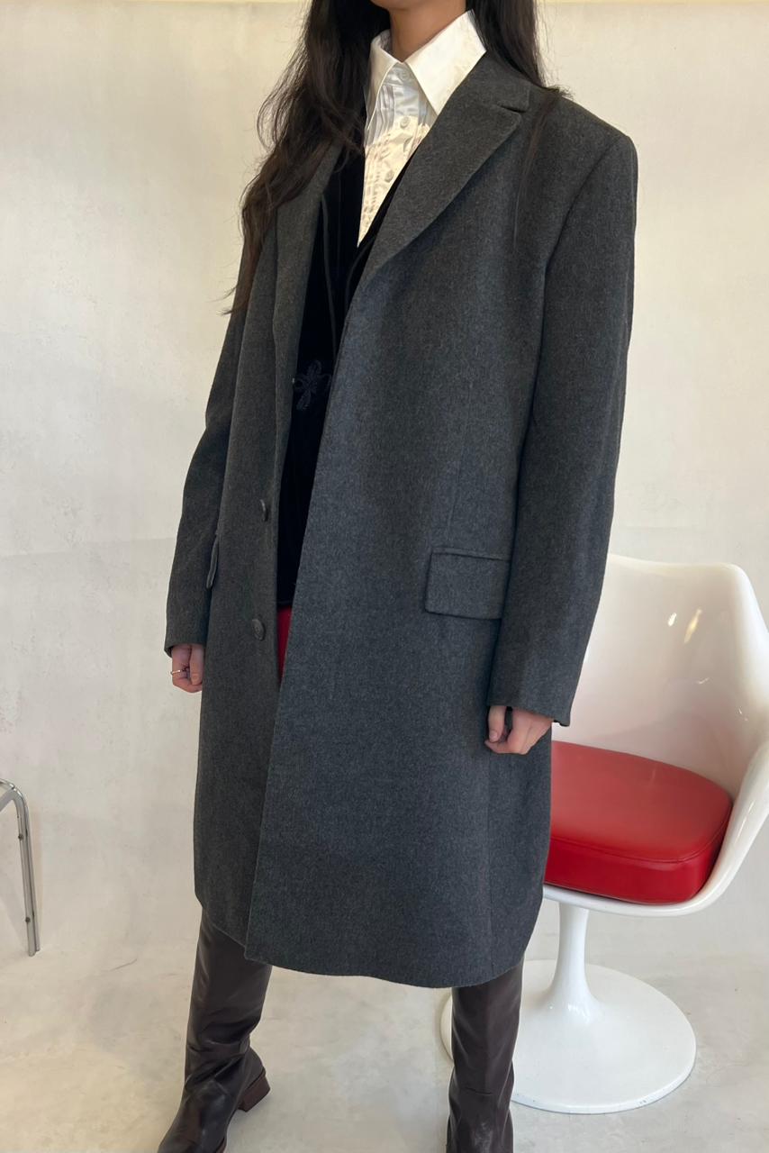 Vintage BOSS wool-cashmere grey coat