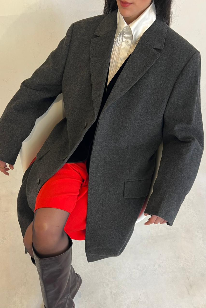 Vintage BOSS wool-cashmere grey coat